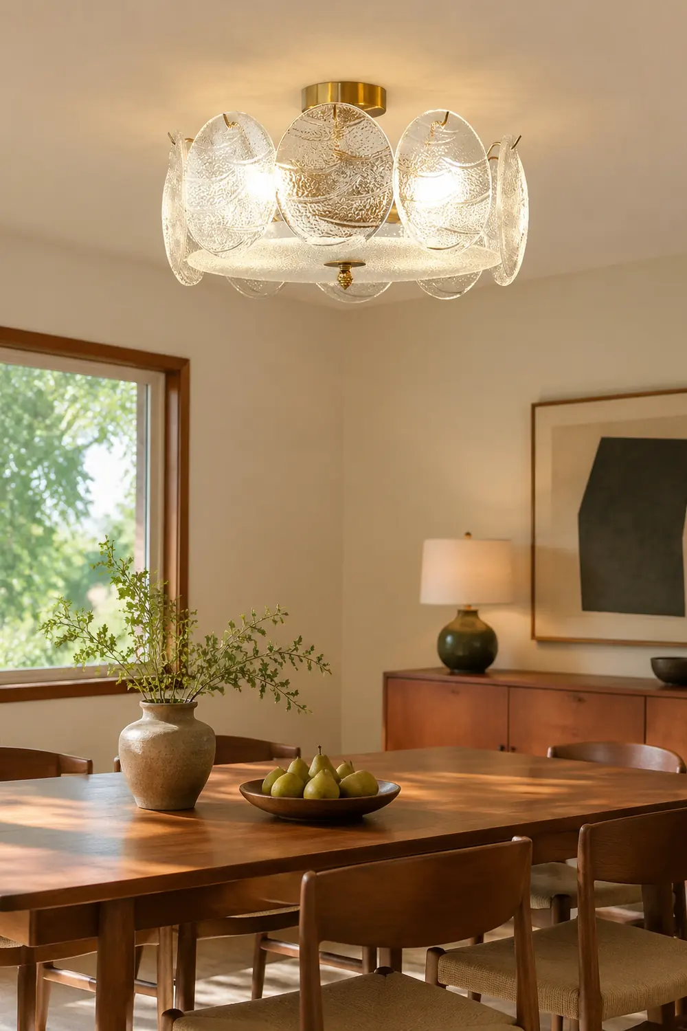 Modern Style Retro Glass Petals Ceiling Lamp - Lumpaz