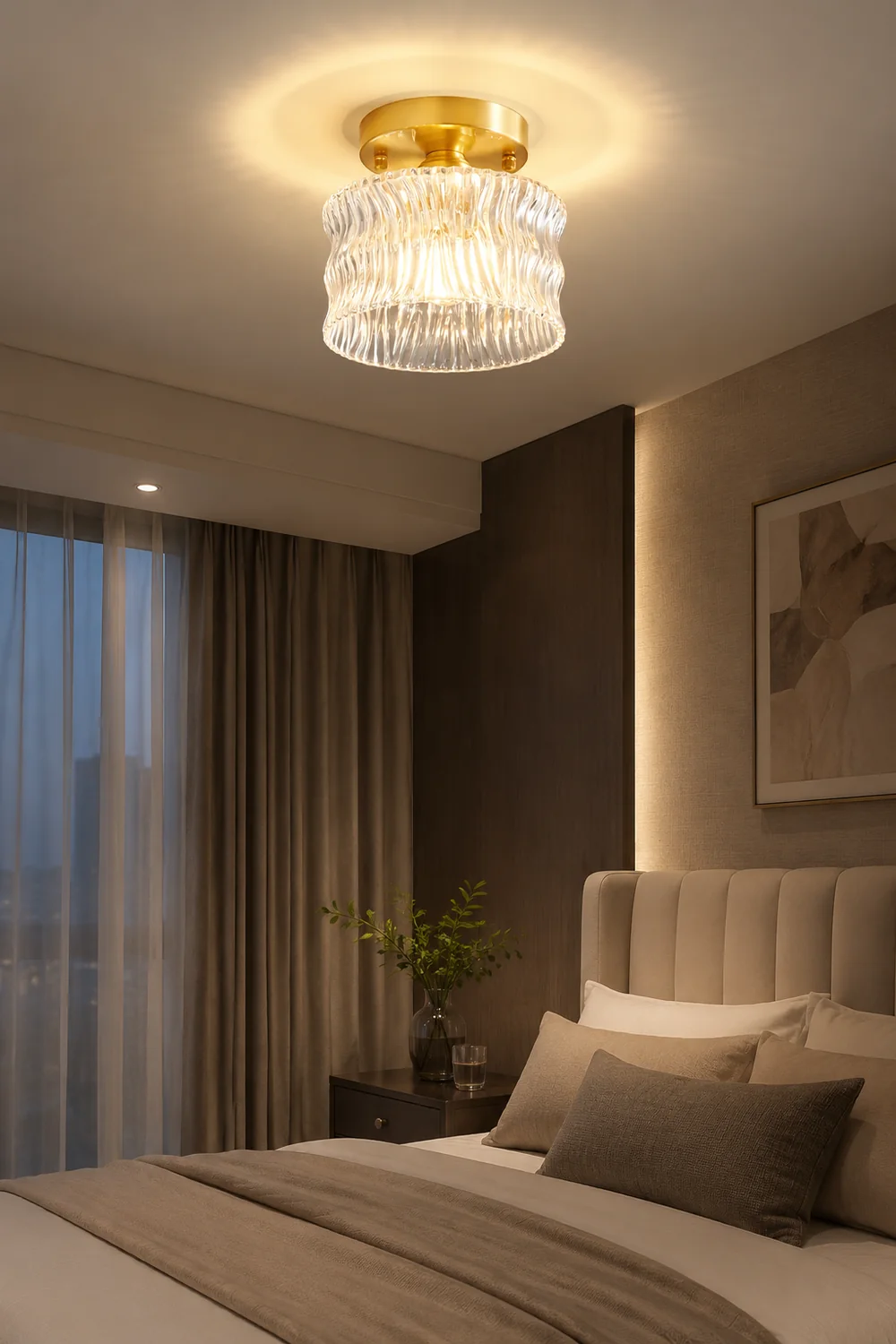 Vintage Crystal Clear Glass Ceiling Light Hallway - Lumpaz