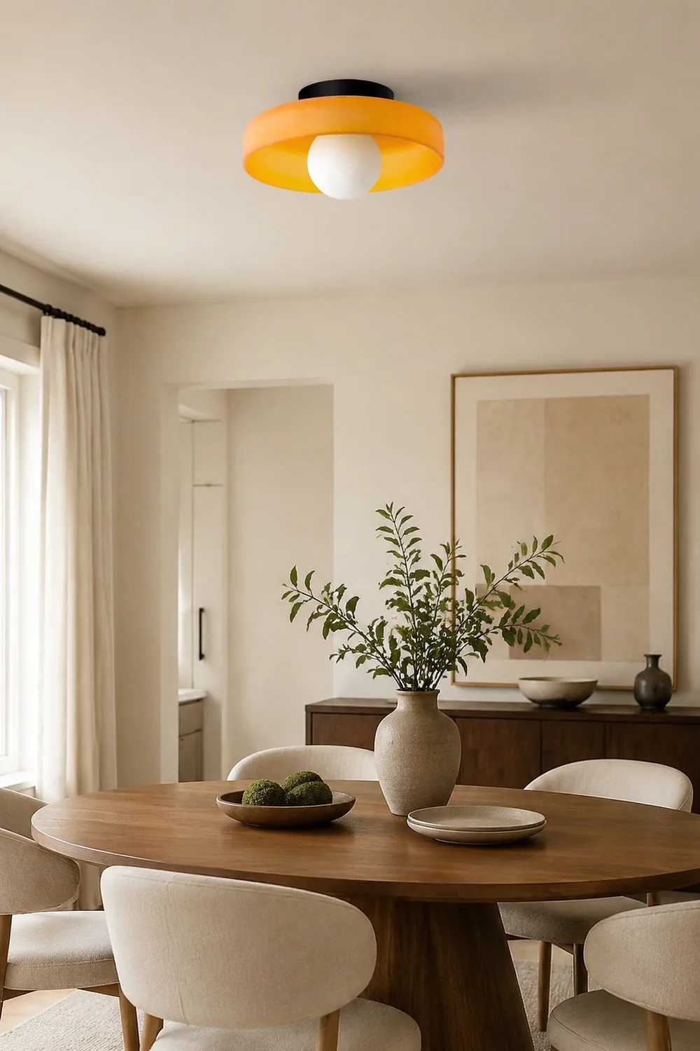 Modern Round Flush Mount Kitchen Ceiling Light - Lumpaz