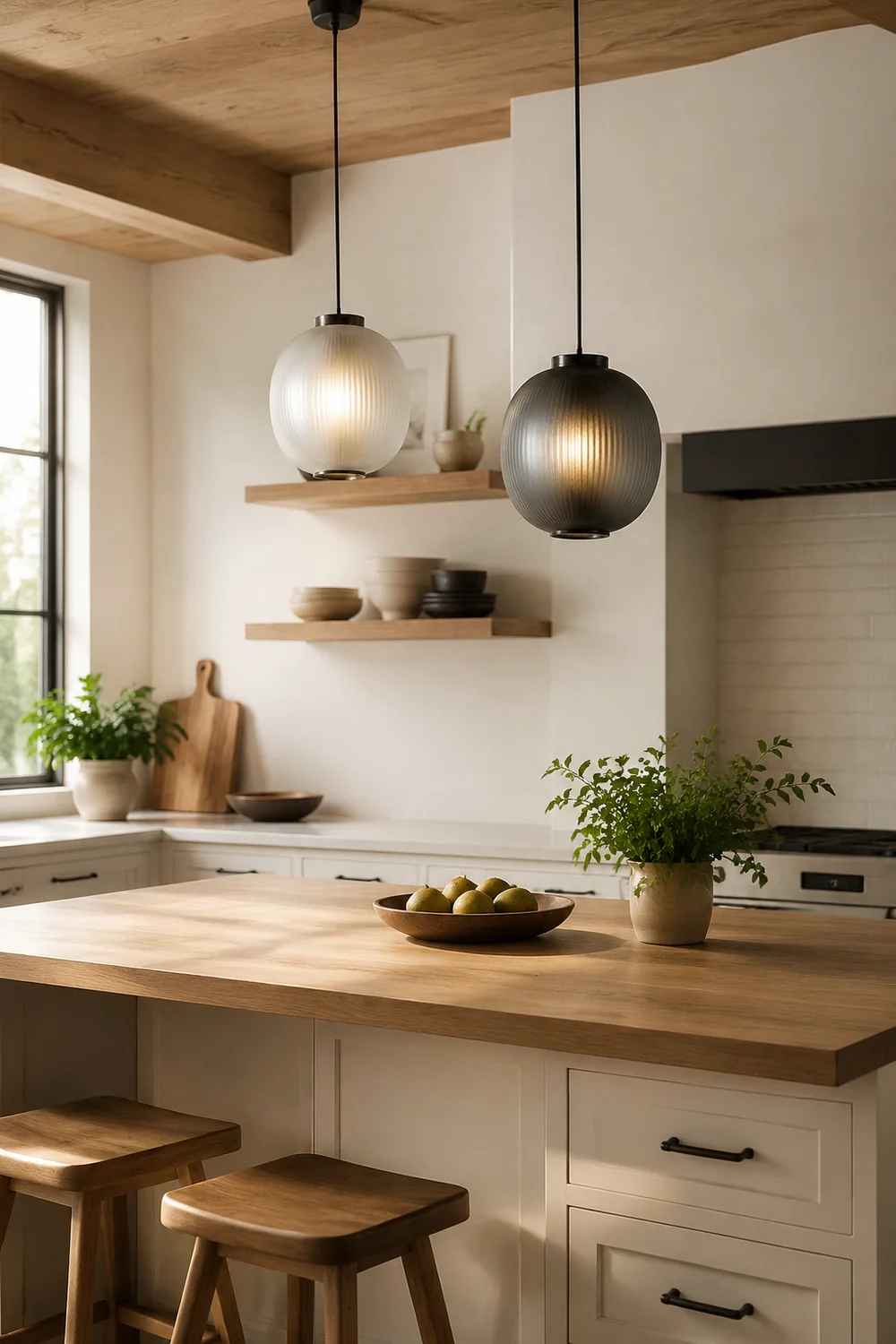 Retro Frosted Glass Lantern Pendant Light - Lumpaz