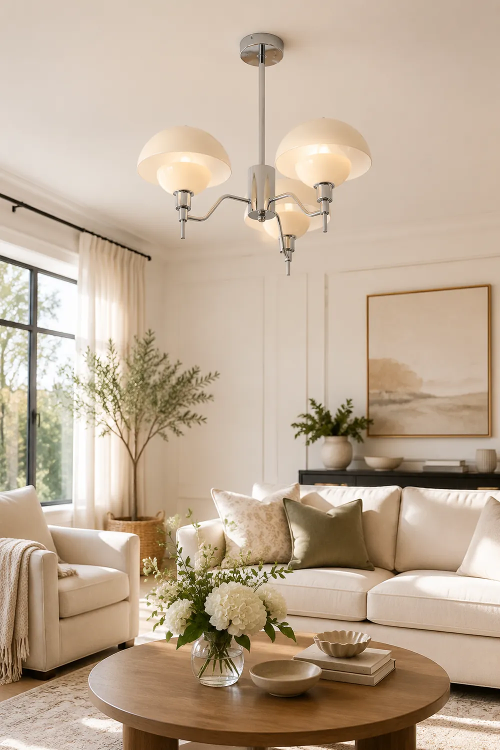 French White Cream Mushroom Chandelier - Lumpaz