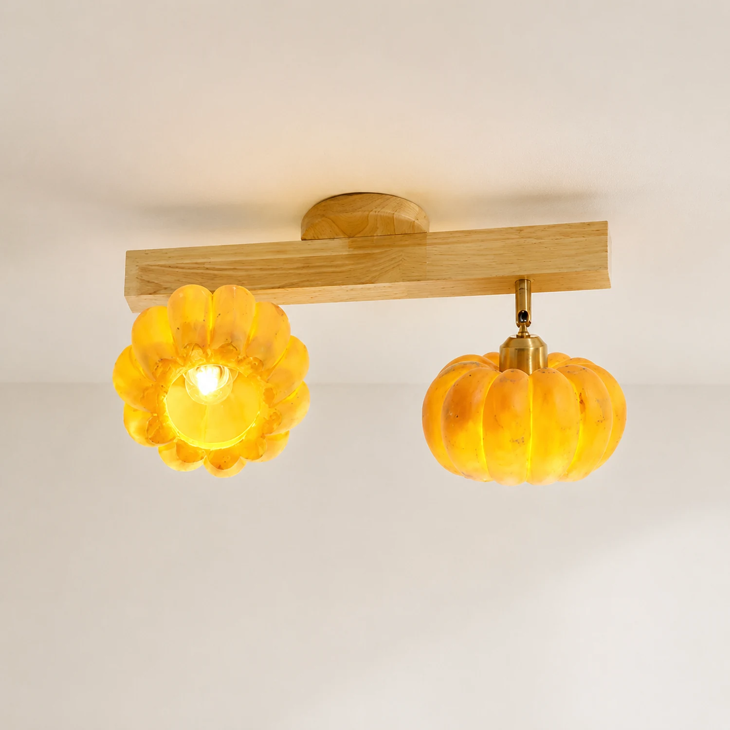 Eco-friendly Yellow Pumpkin Ceiling Lamp - Lumpaz