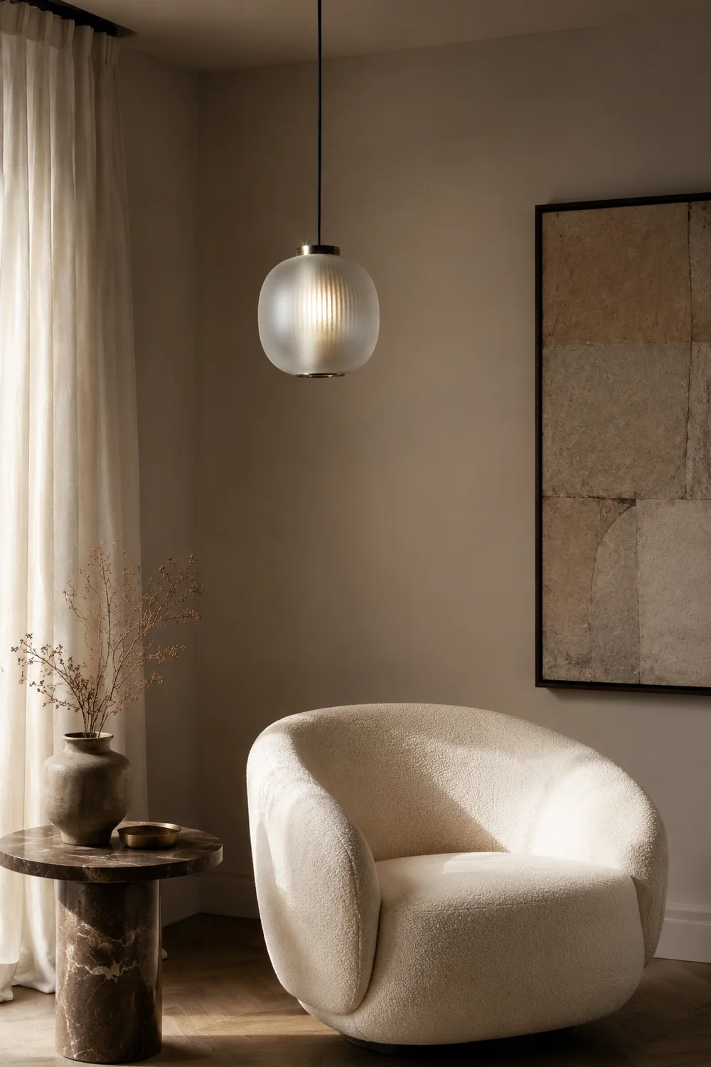 Retro Frosted Glass Lantern Pendant Light - Lumpaz