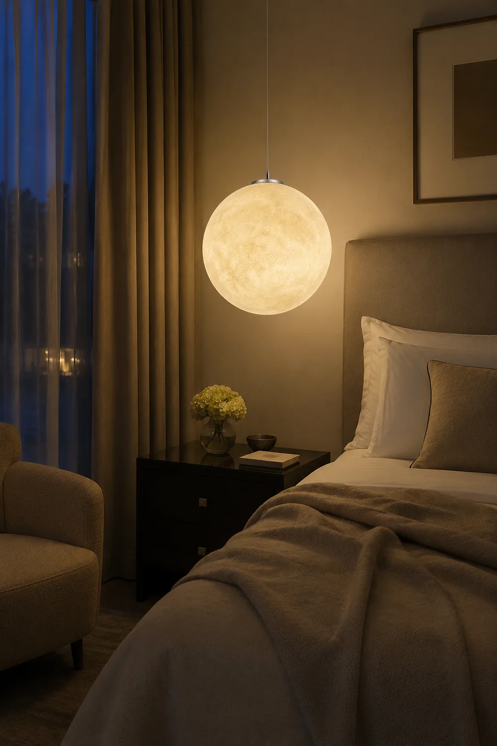 Creative Moon Pendant Light Ball Floor Lamp - Lumpaz