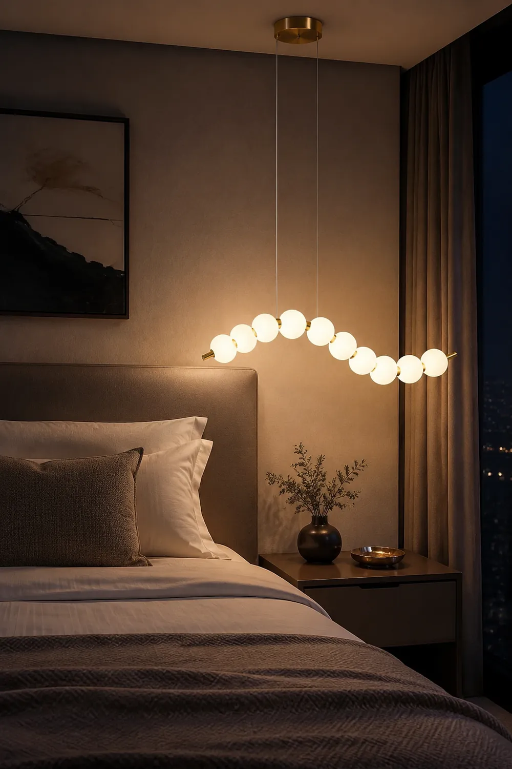 Creative Necklace String White Ball LED Pendant Lights - Lumpaz