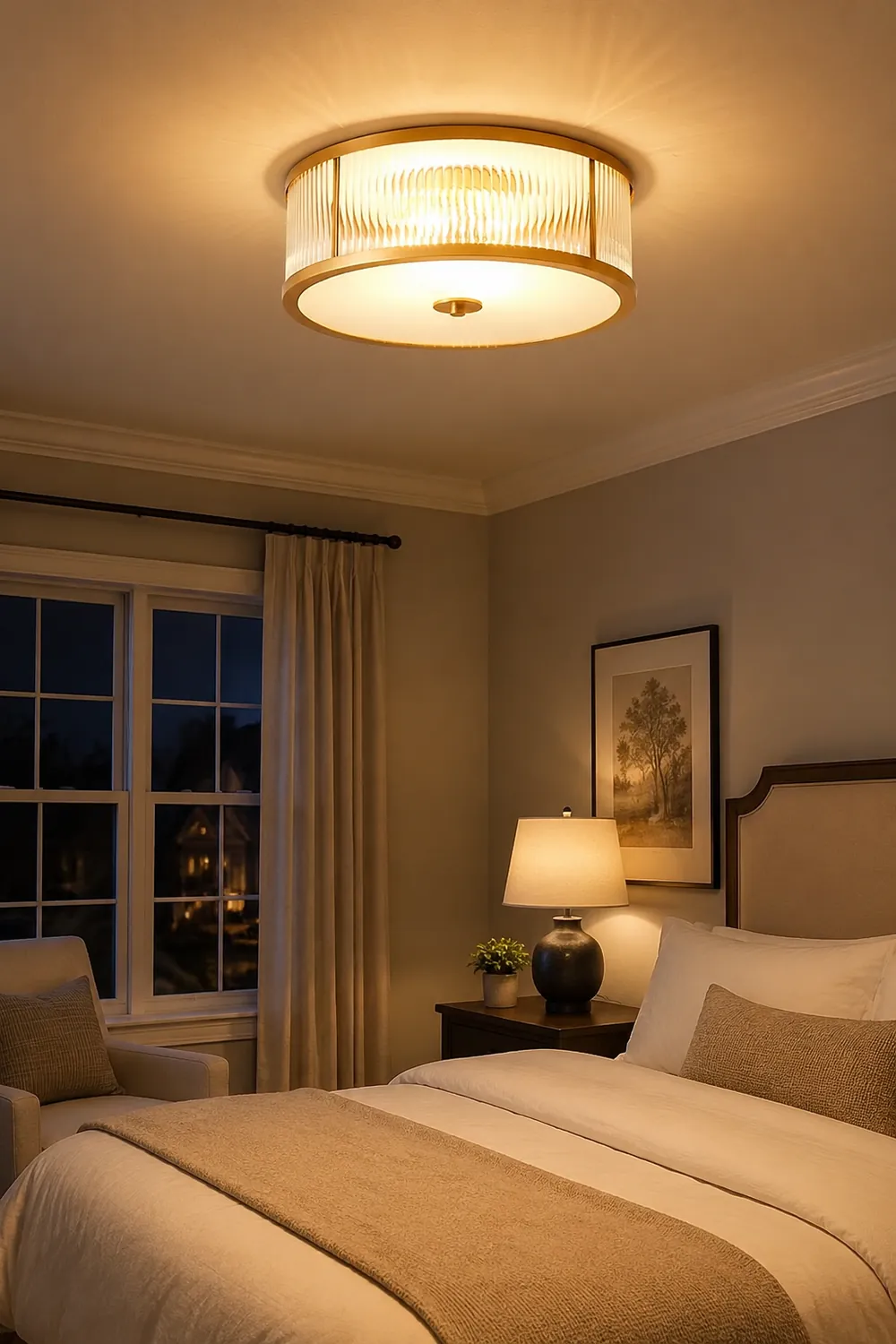 Vintage Round Simple Brass Ceiling Lamps - Lumpaz