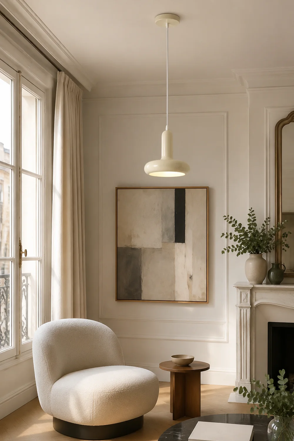 Bauhaus Puck Creamy Pendant Light - Lumpaz