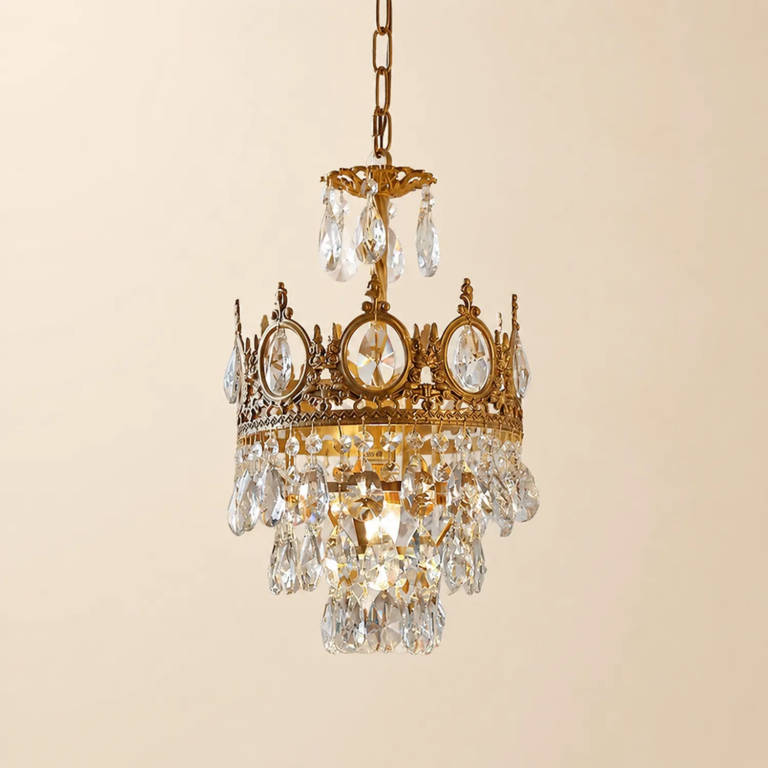 Retro French Gold Crystal Chandelier - Lumpaz