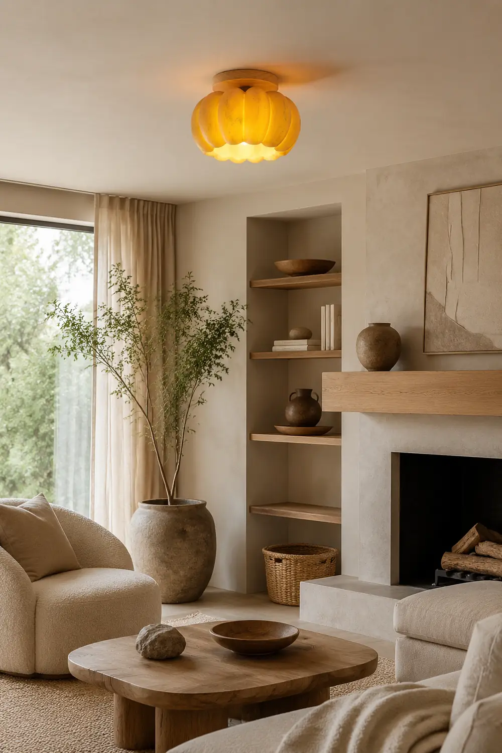 Yellow Pumpkin Ceiling Light - Lumpaz