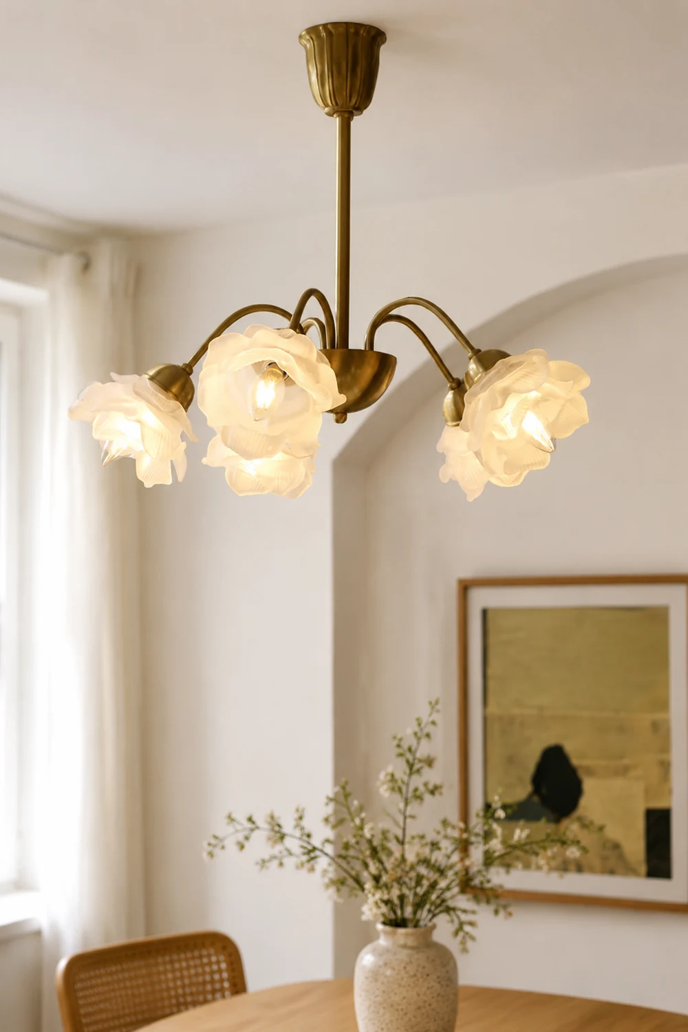Modern French Retro Copper White Chandelier - Lumpaz