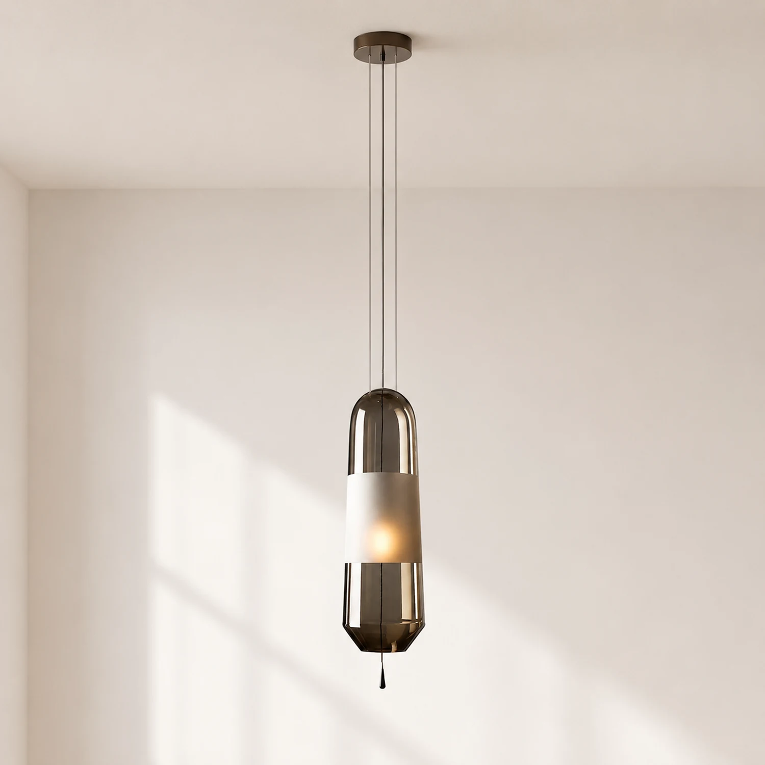 Designer Capsule Shaped Glass Pendant Lamp - Lumpaz