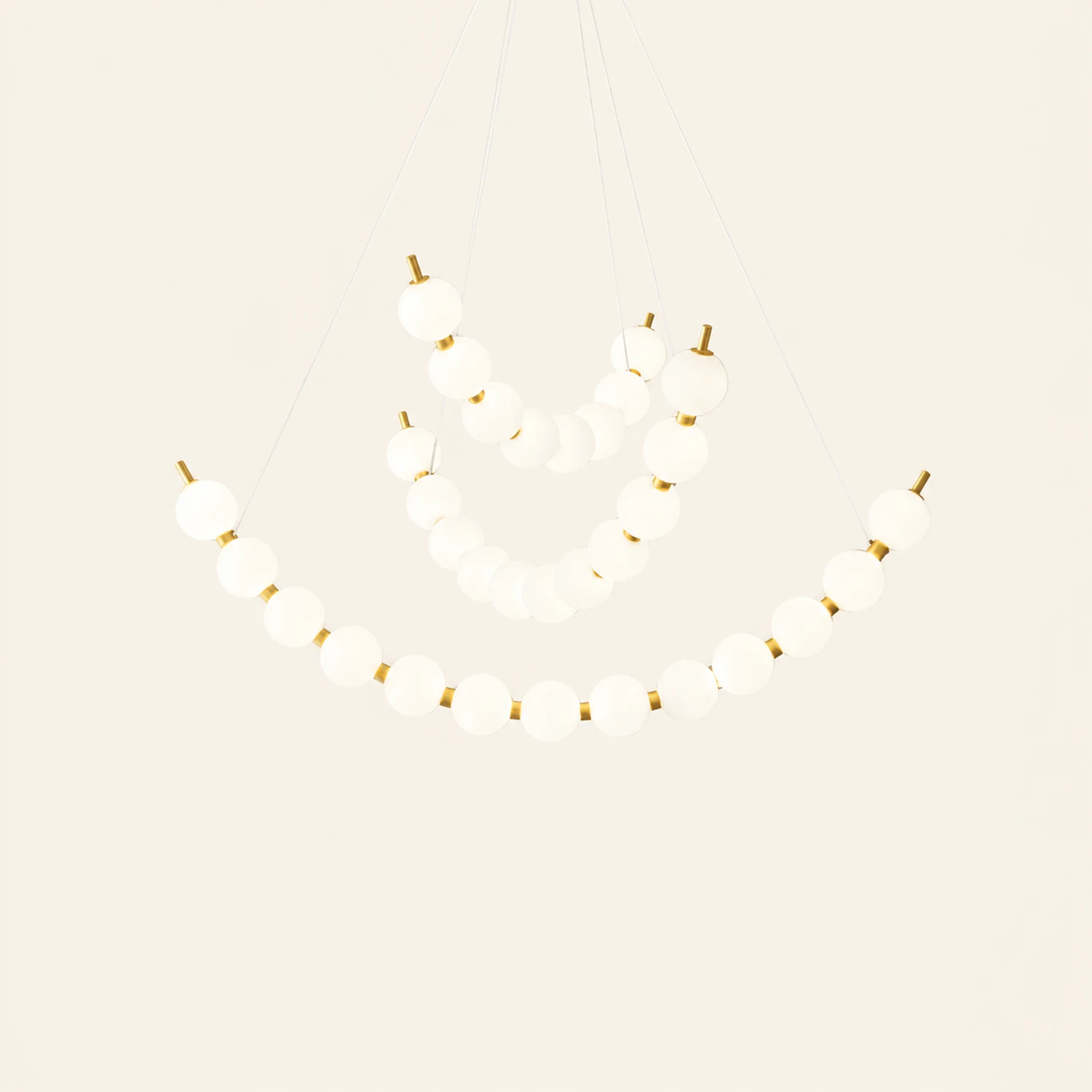 Unique Pearl Design White Ball LED Necklace Chandelier - Lumpaz