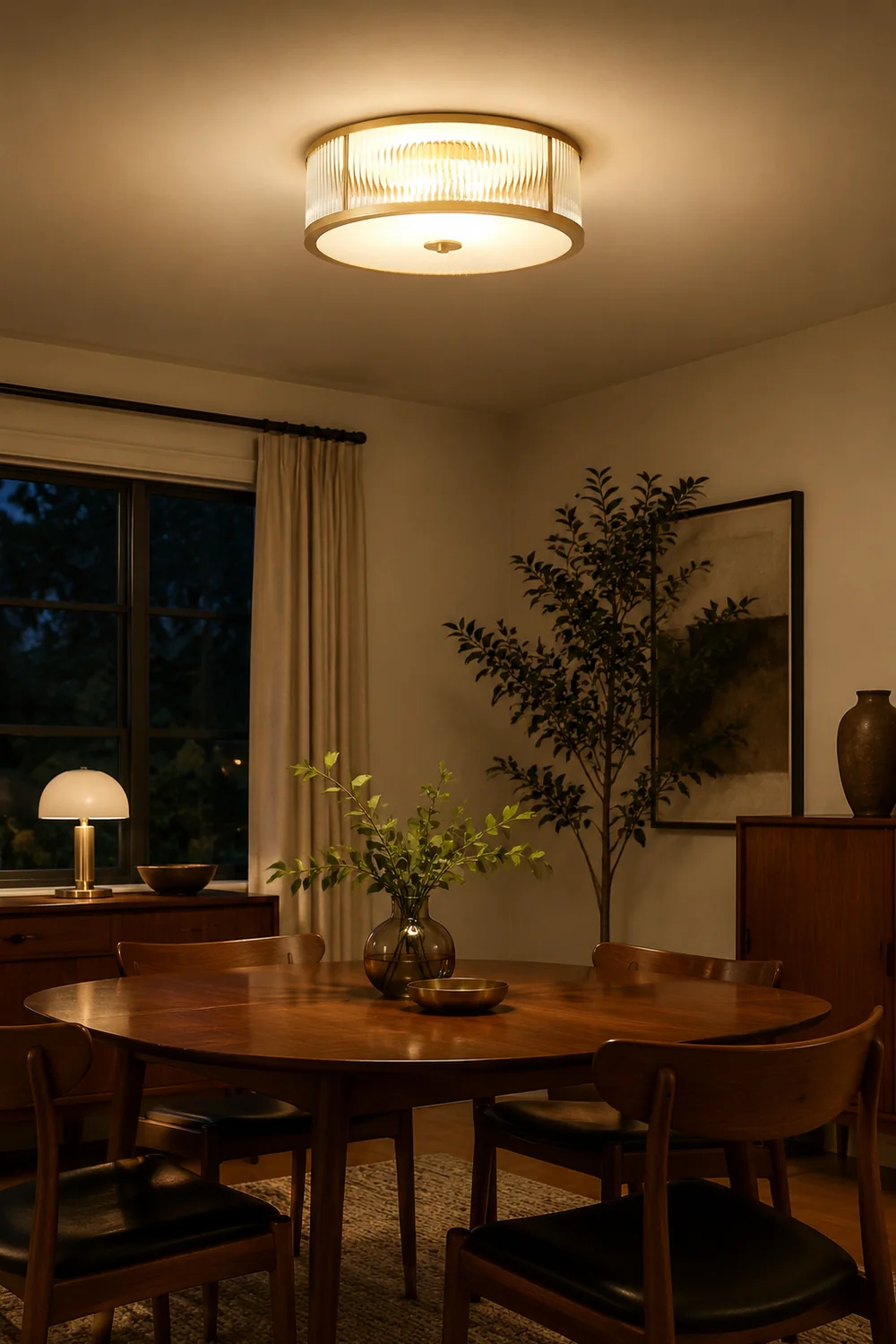 Vintage Round Simple Brass Ceiling Lamps - Lumpaz