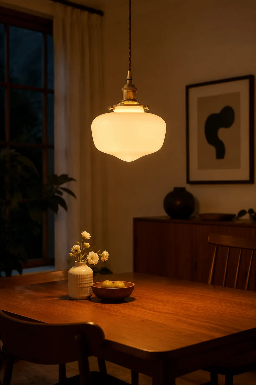 Retro Lantern Glass Pendant Hanging Light - Lumpaz