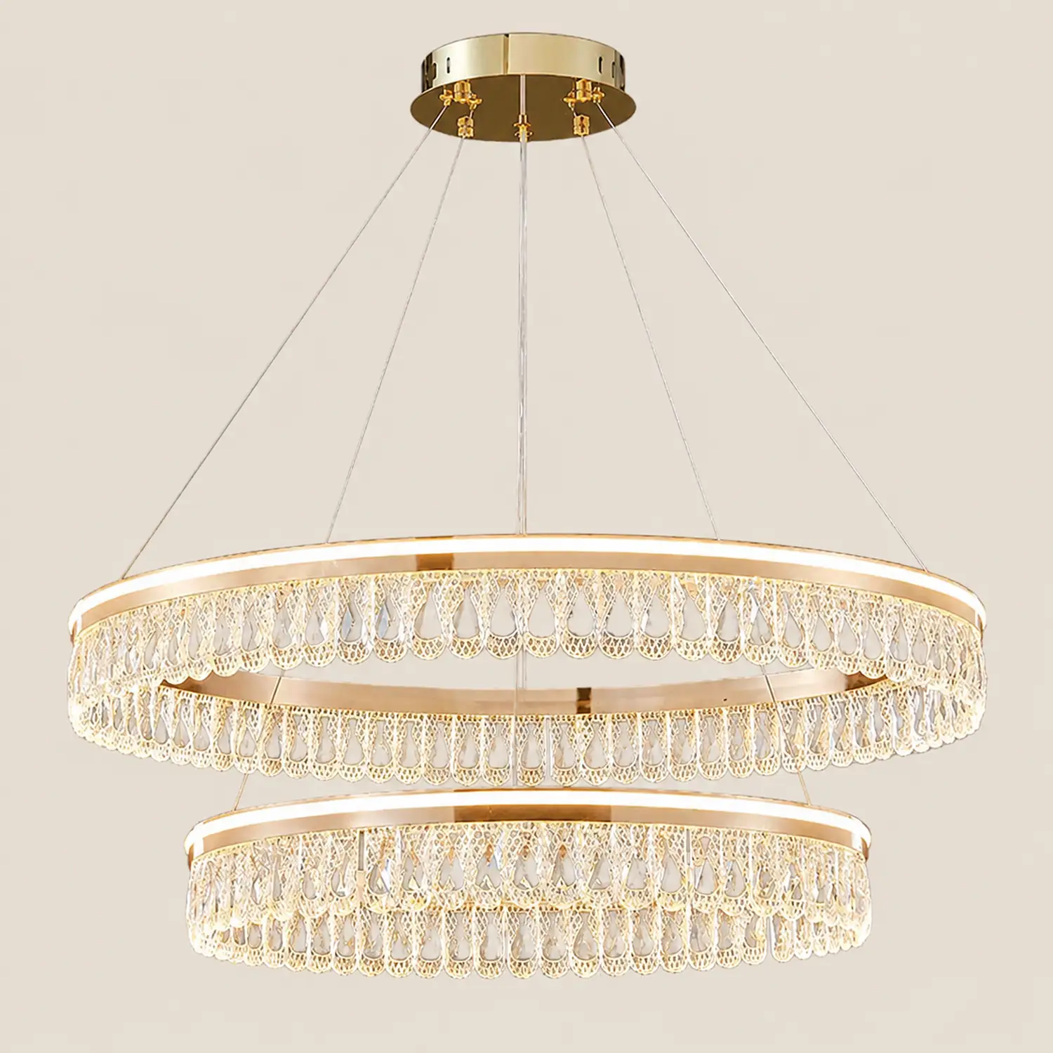 Luxury Large Crystal Ring Chandelier - Lumpaz