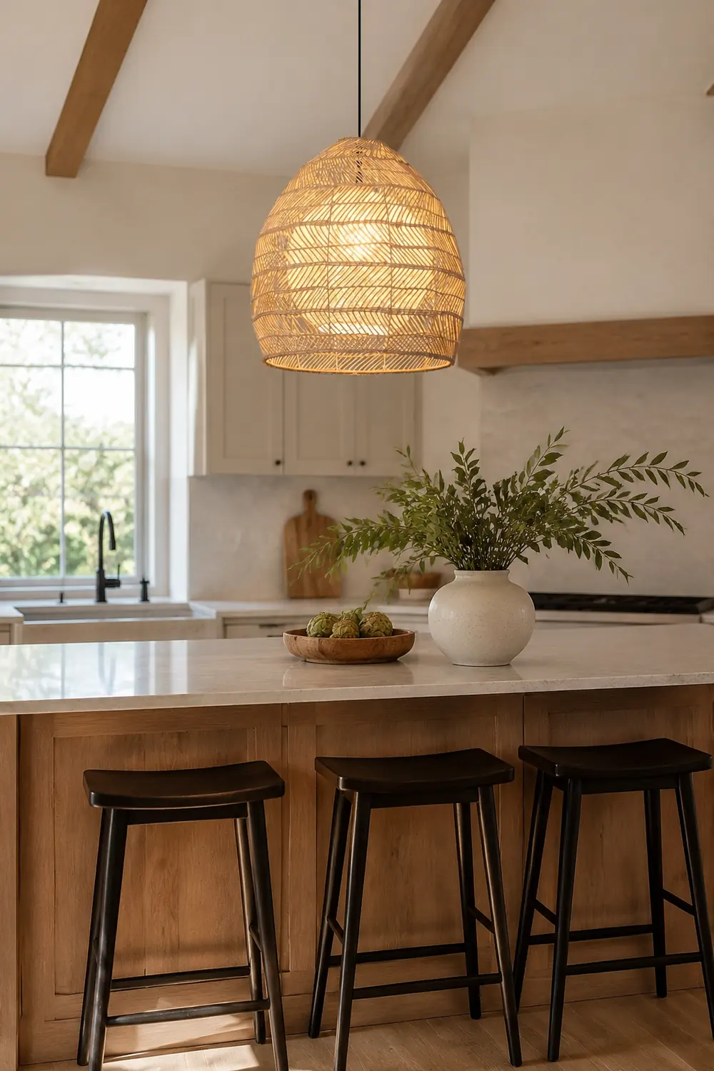 Vintage Rattan Handwoven Basket Lamp Fixtures - Lumpaz