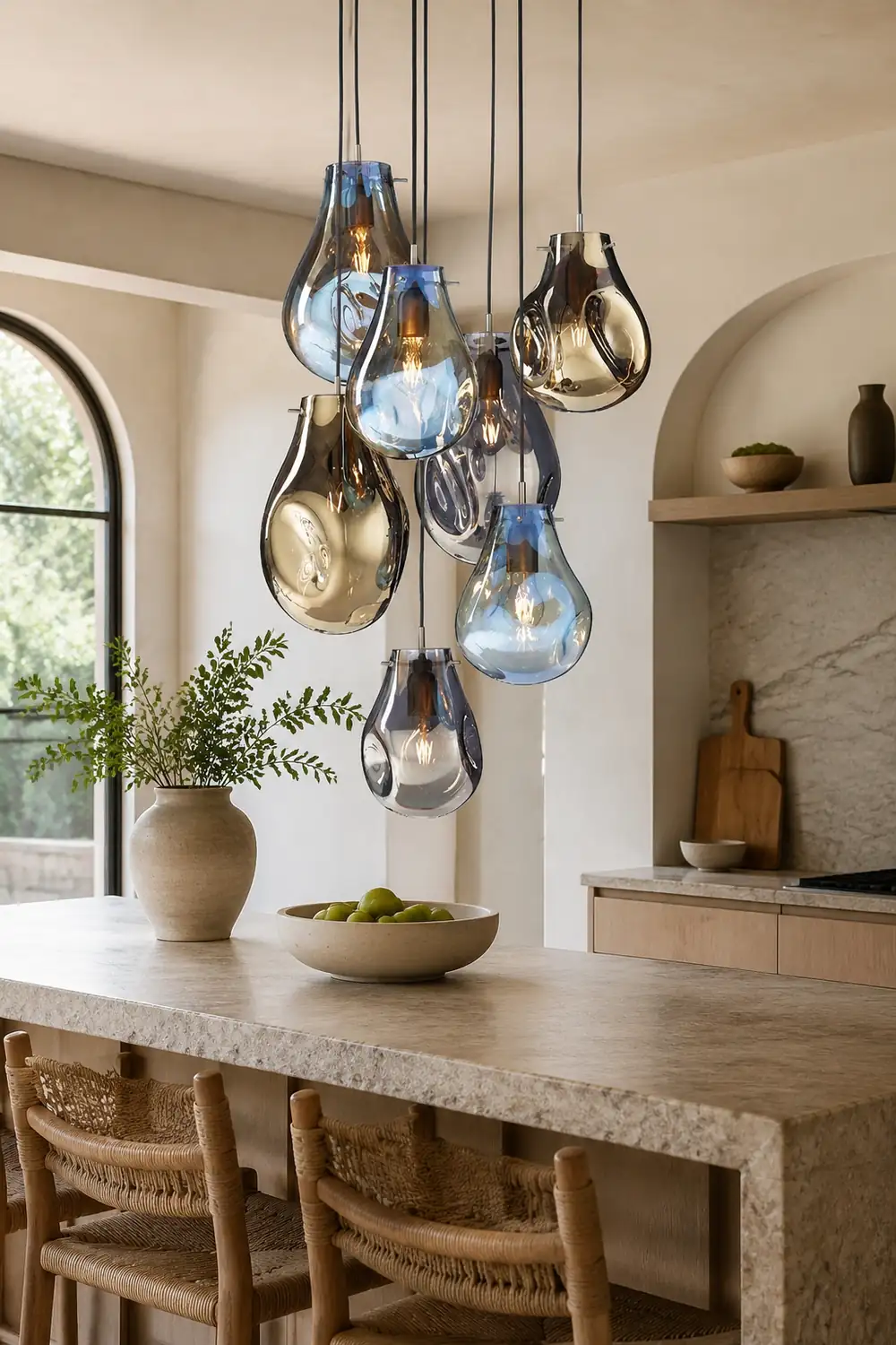 Handcrafted Irregular Shape Glass Pendant Lighting - Lumpaz