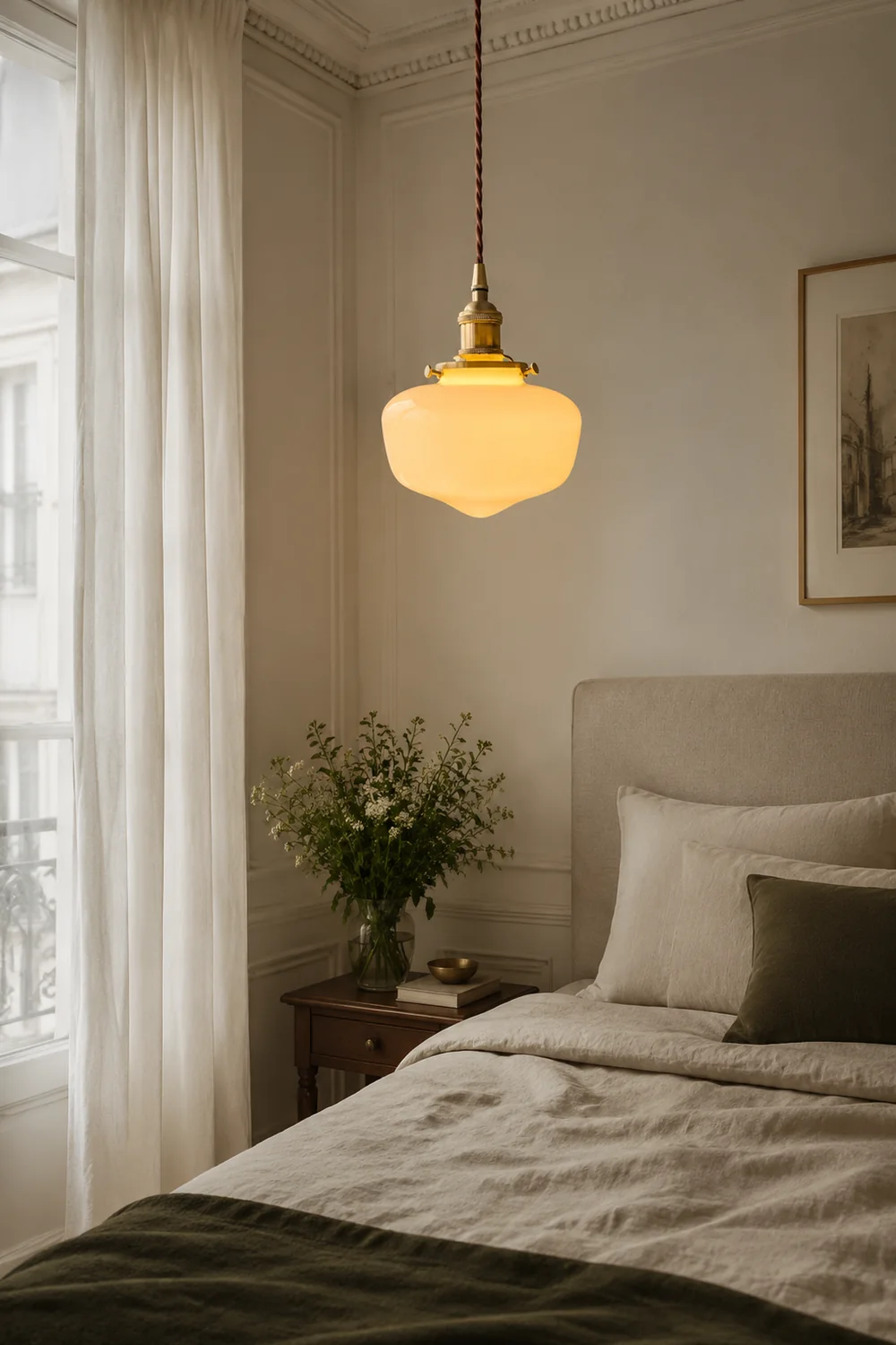 Retro Lantern Glass Pendant Hanging Light - Lumpaz