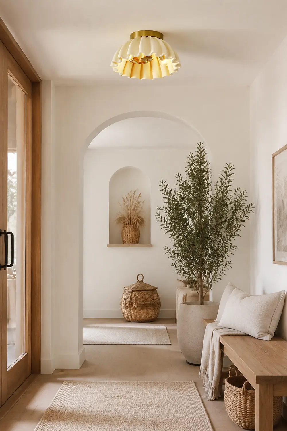 Vintage French Resin Entrance Ceiling Light - Lumpaz