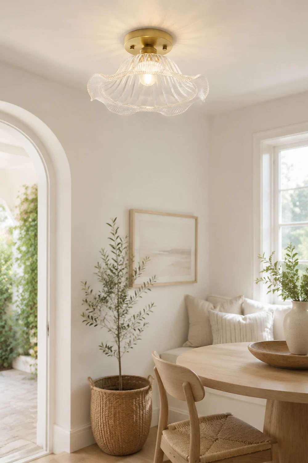 Simple Glass Semi Flush Ceiling Lights - Lumpaz