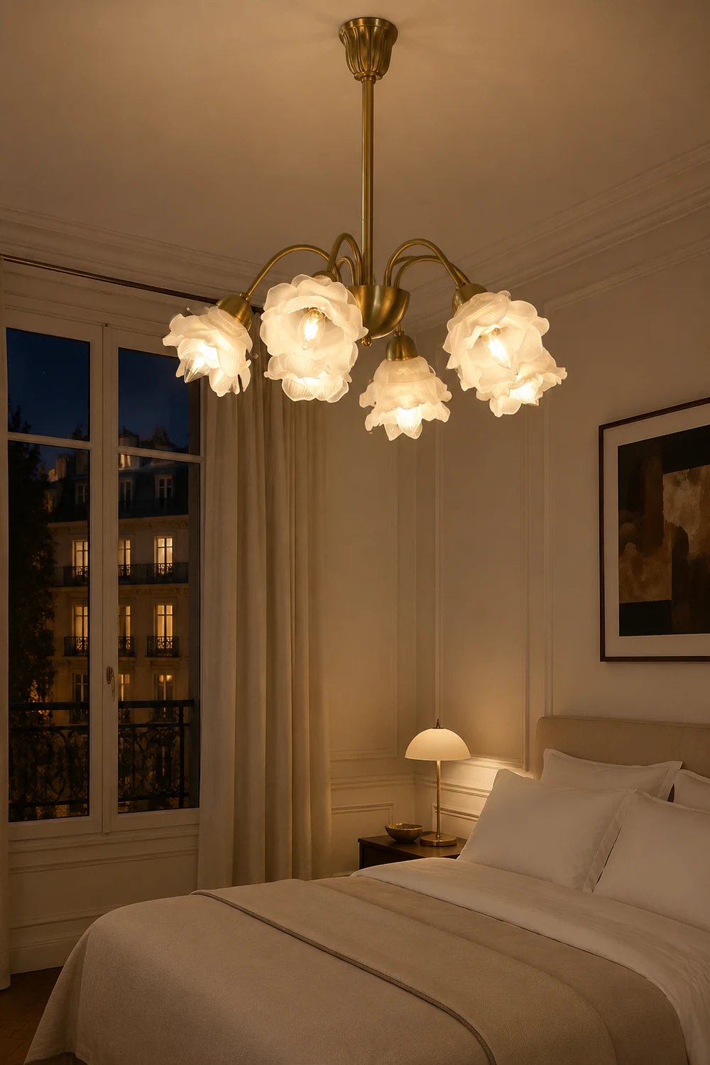 Modern French Retro Copper White Chandelier - Lumpaz
