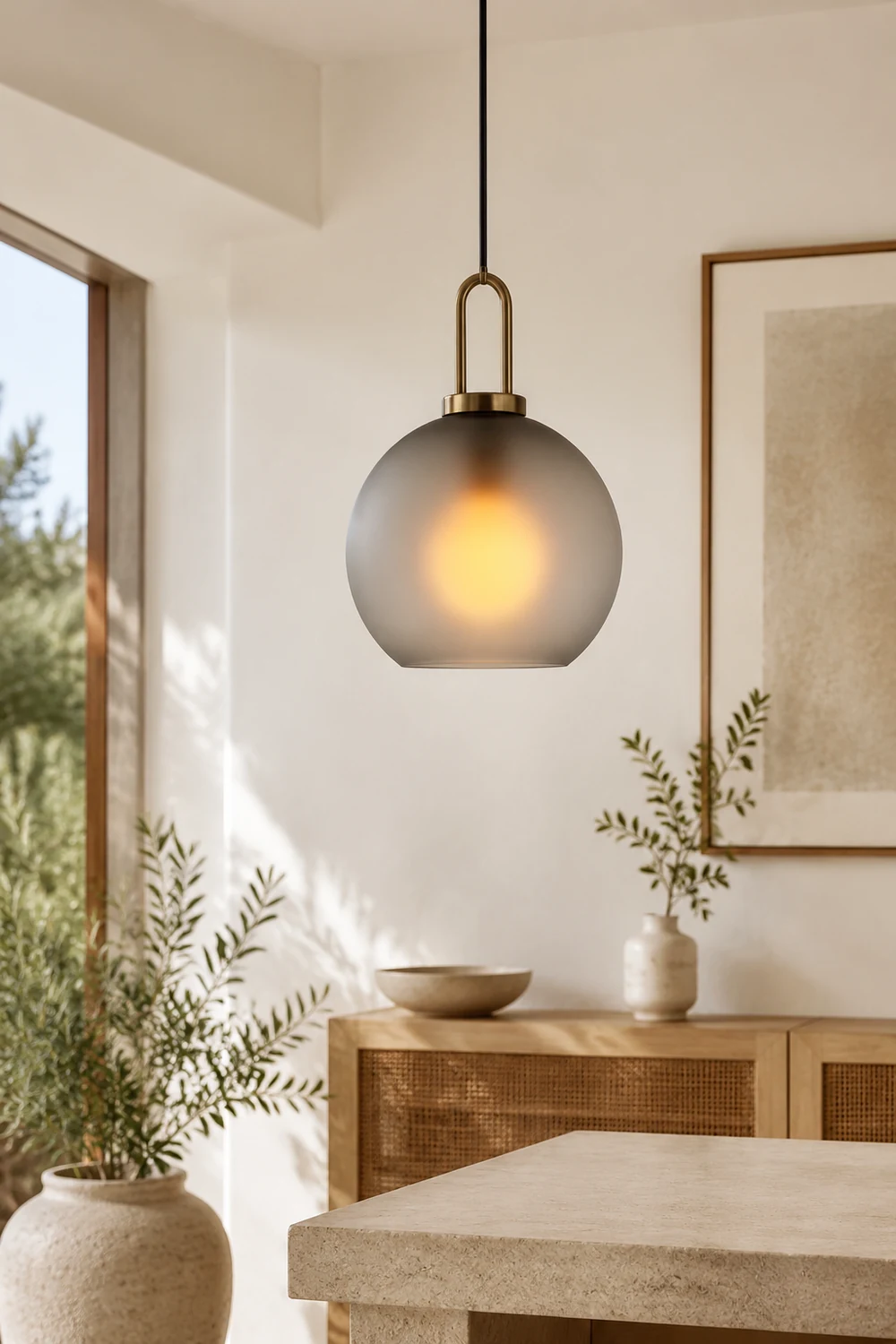 Modern Glass Living Room Pendant Light - Lumpaz