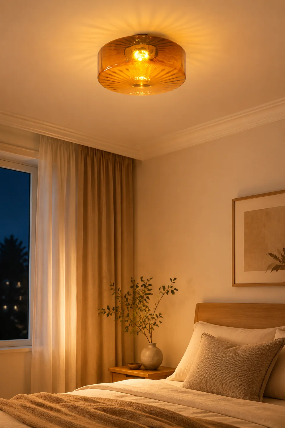 Medieval Glass Corrugated Ceiling Lamp - Lumpaz