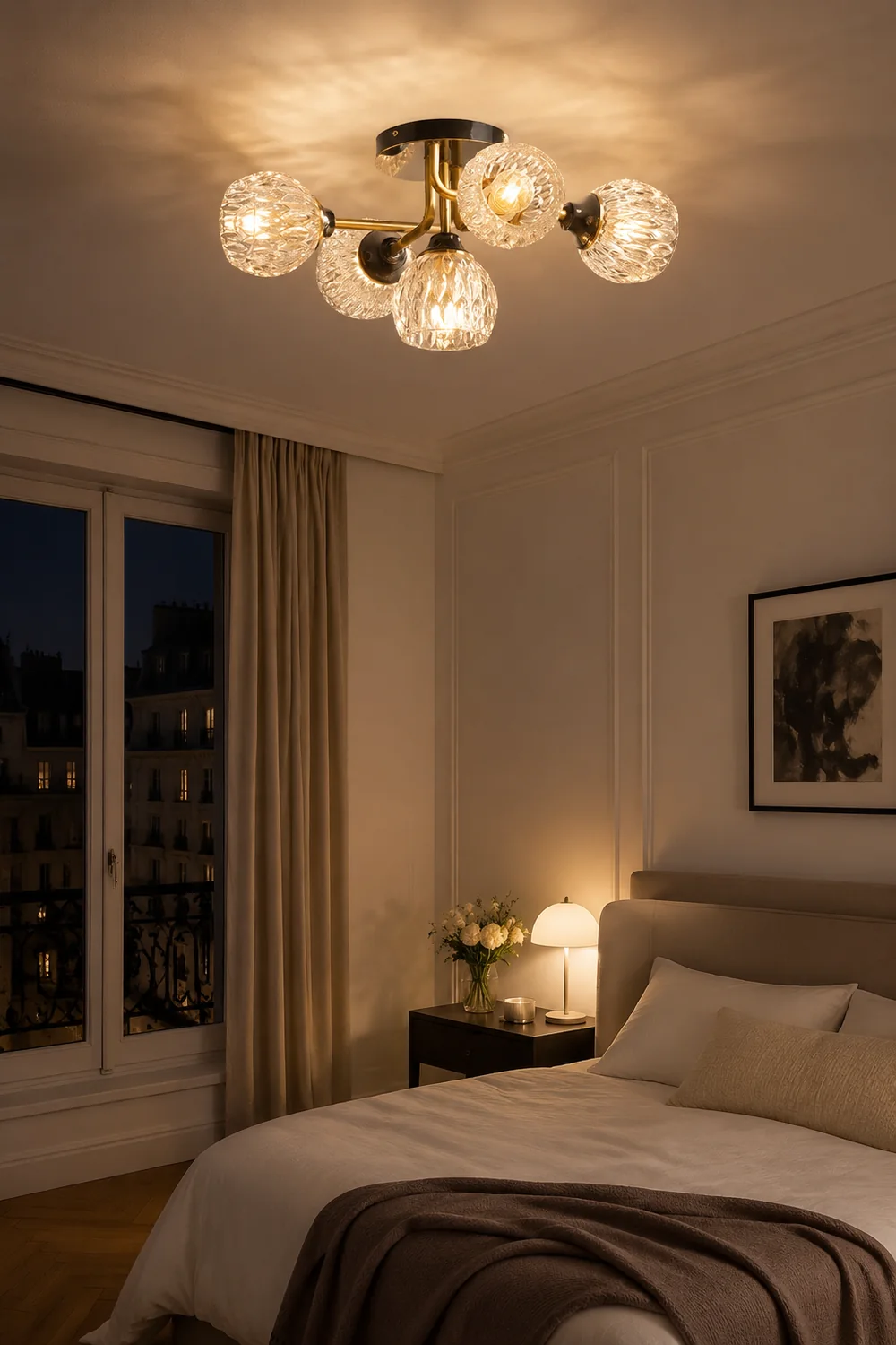 Luxury Copper Semi Flush Ceiling Light - Lumpaz