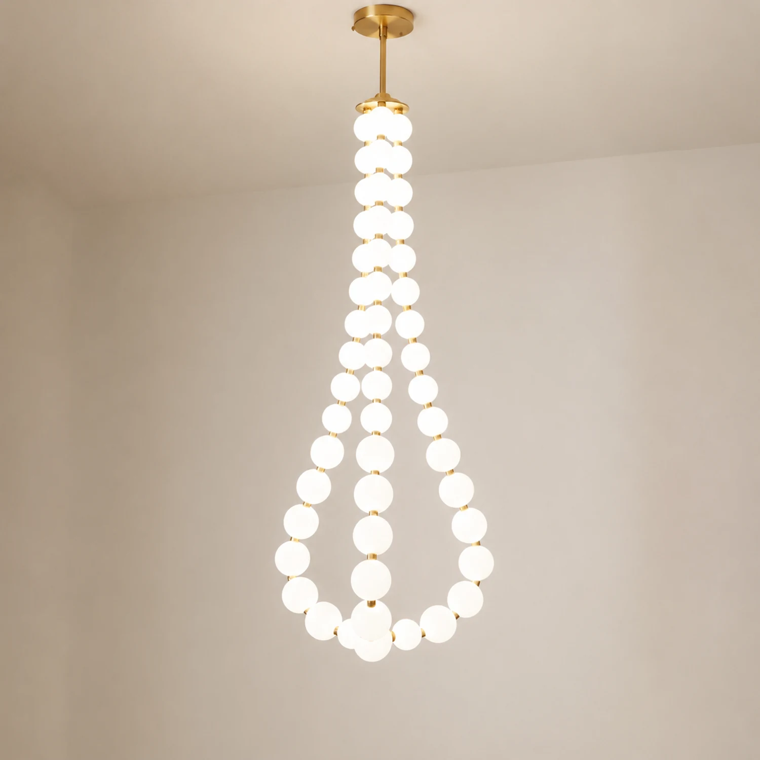 Art Deco White Bubble LED Chandelier For Staircase - Lumpaz