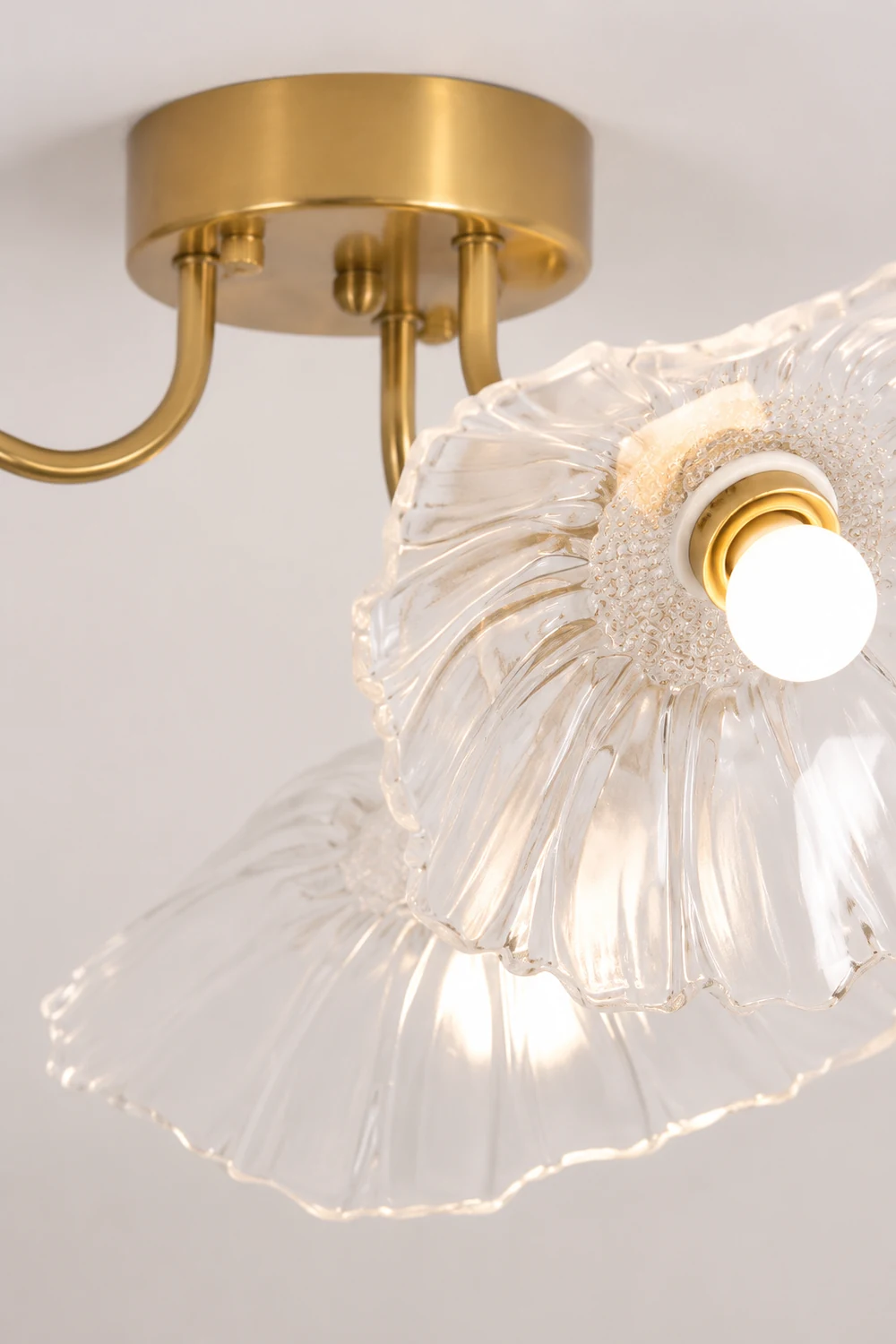 Vintage Lotus Leaf Glass Ceiling Light - Lumpaz