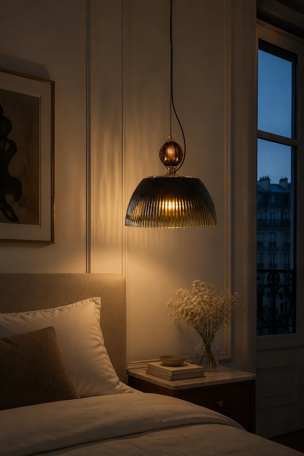 Retro-Inspired Green Glass Pendant Light - Lumpaz