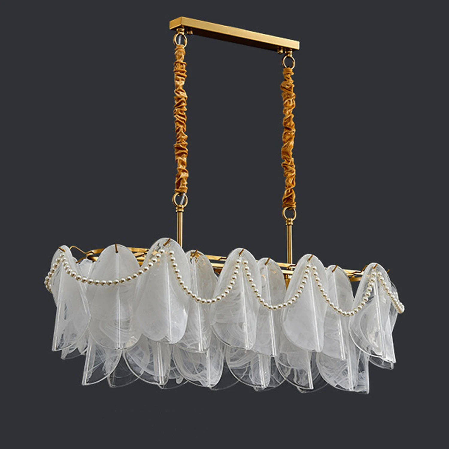 Contemporary Cloud-Inspired Frosted Glass Living Room Chandelier - Lumpaz