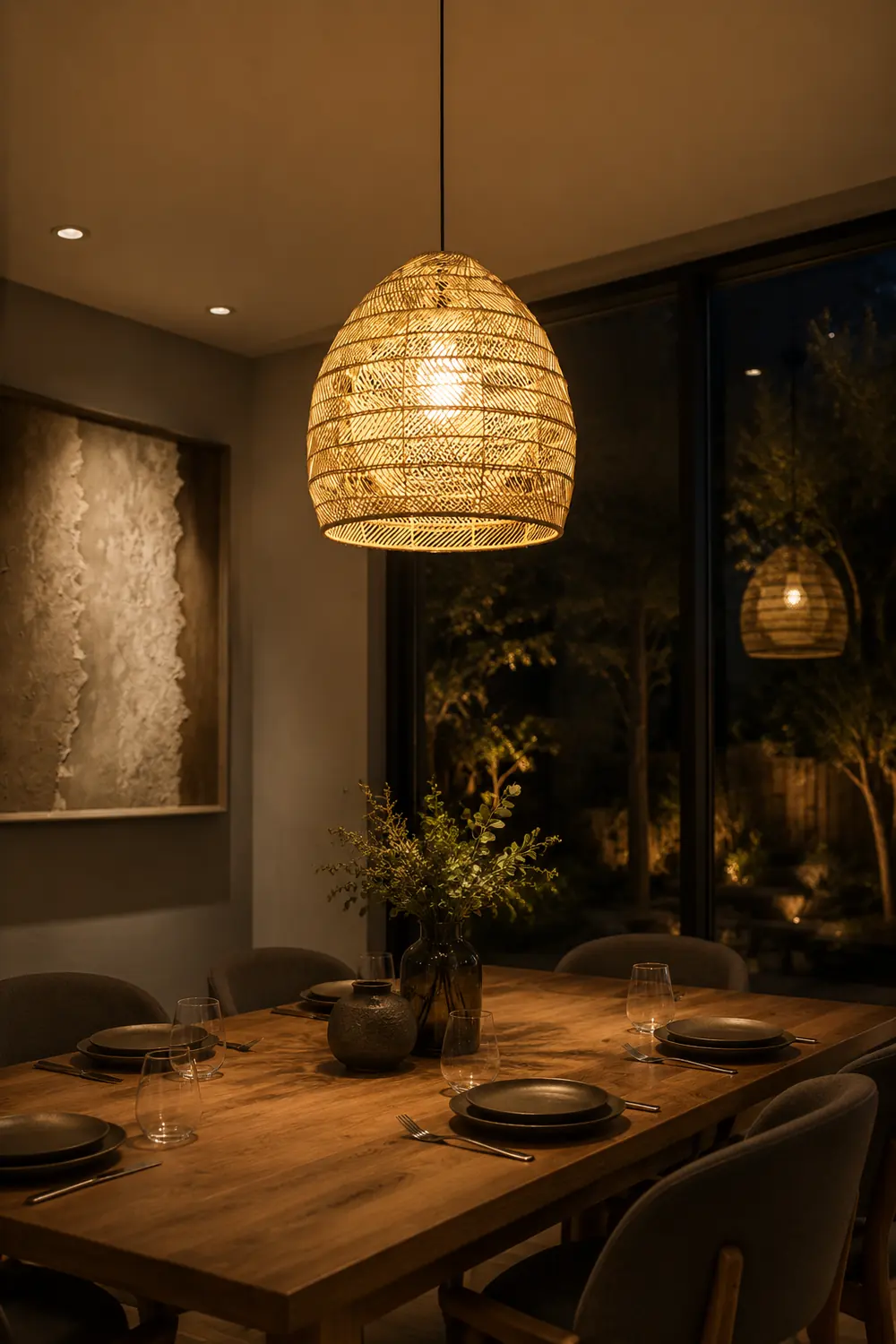 Vintage Rattan Handwoven Basket Lamp Fixtures - Lumpaz