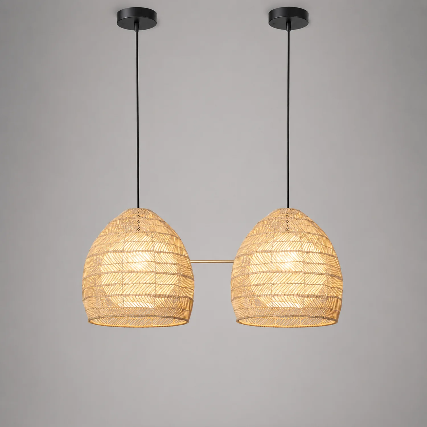 Vintage Rattan Handwoven Basket Lamp Fixtures - Lumpaz