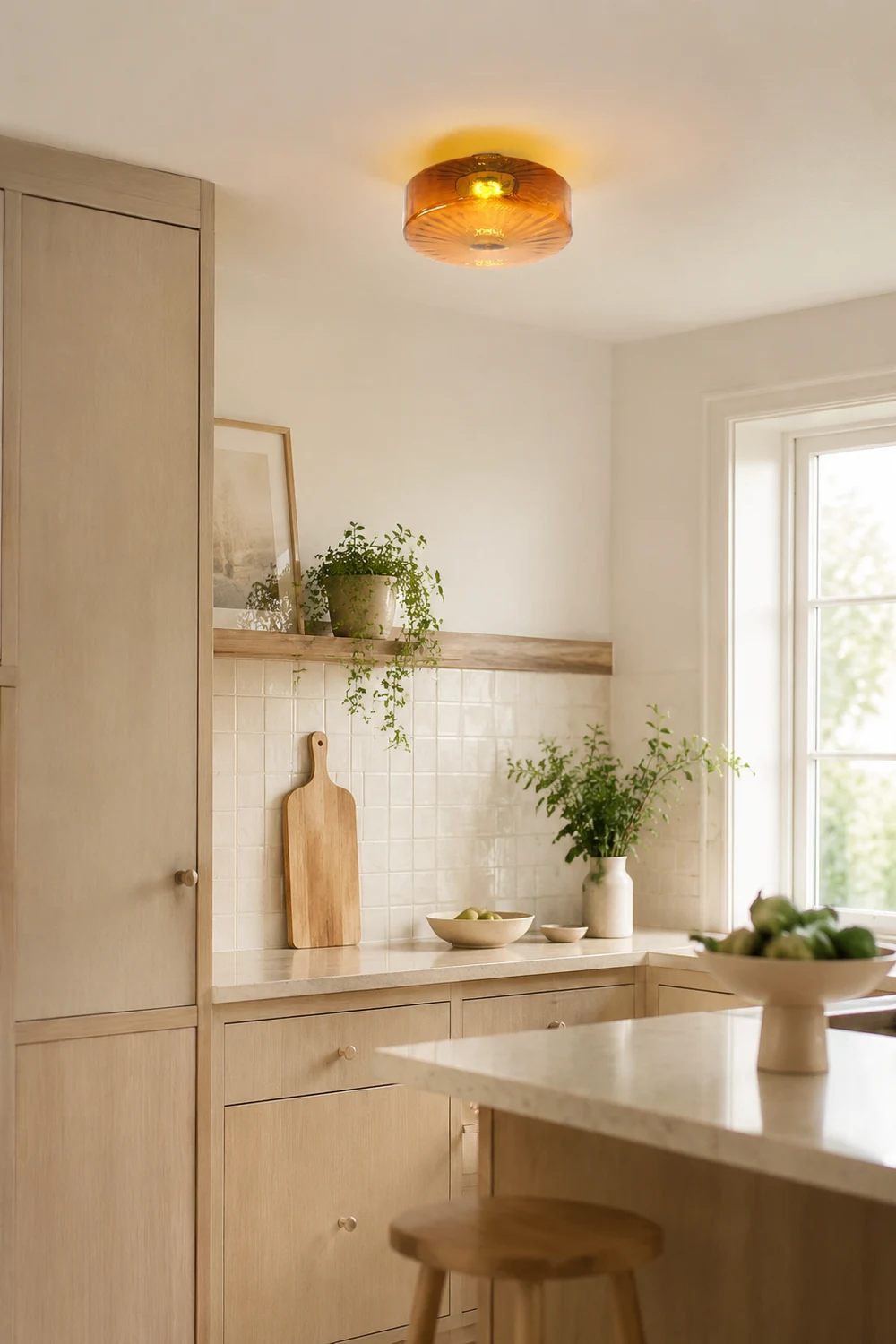 Medieval Glass Corrugated Ceiling Lamp - Lumpaz
