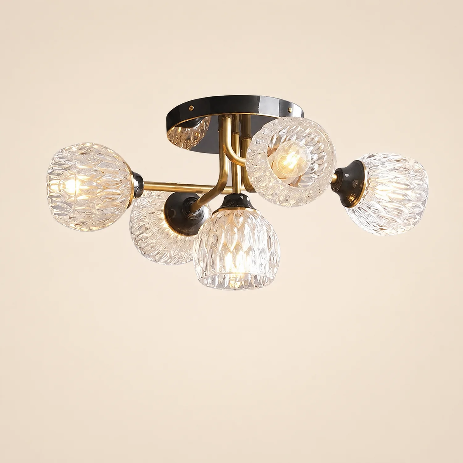 Luxury Copper Semi Flush Ceiling Light - Lumpaz