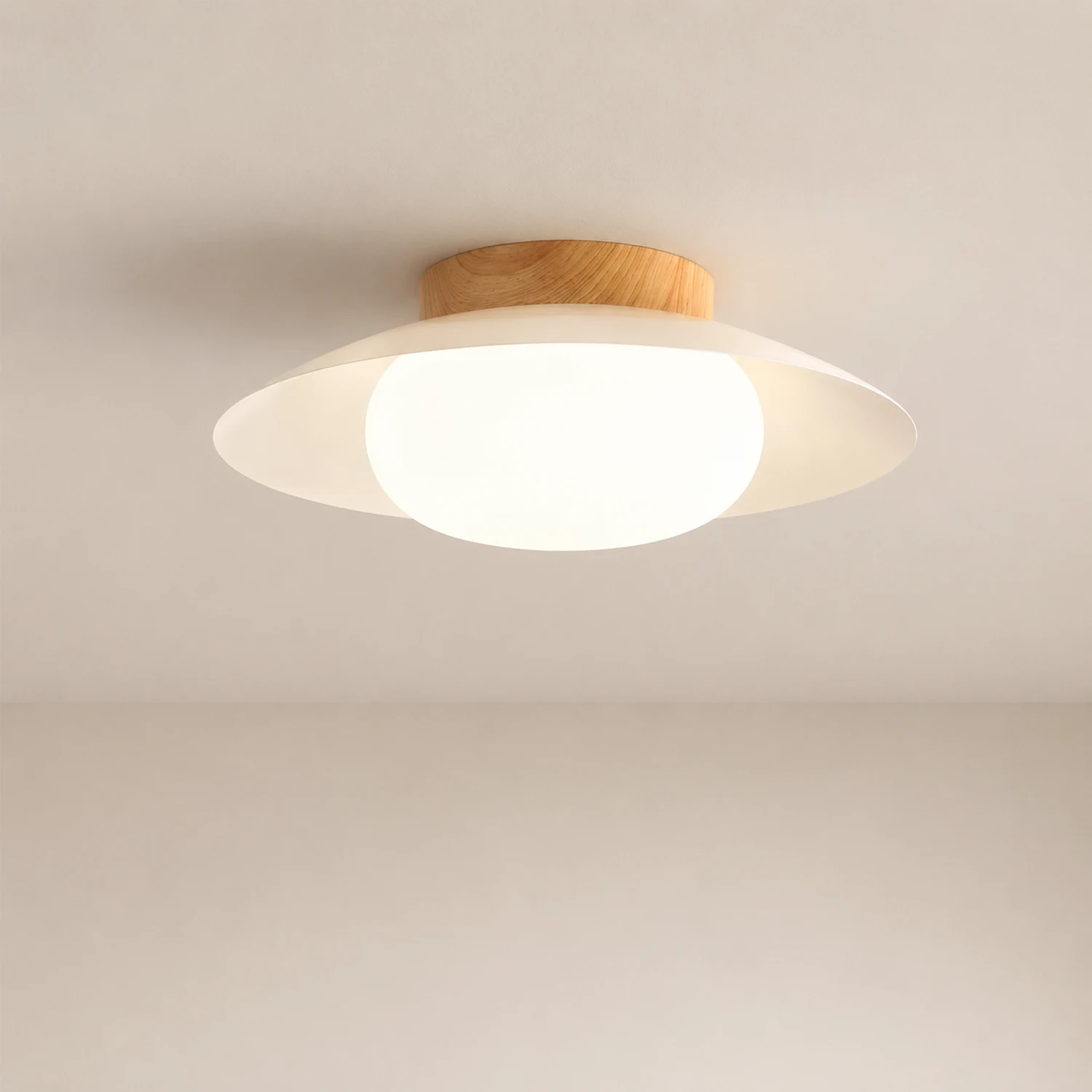 Cream Round White Ceiling Light - Lumpaz