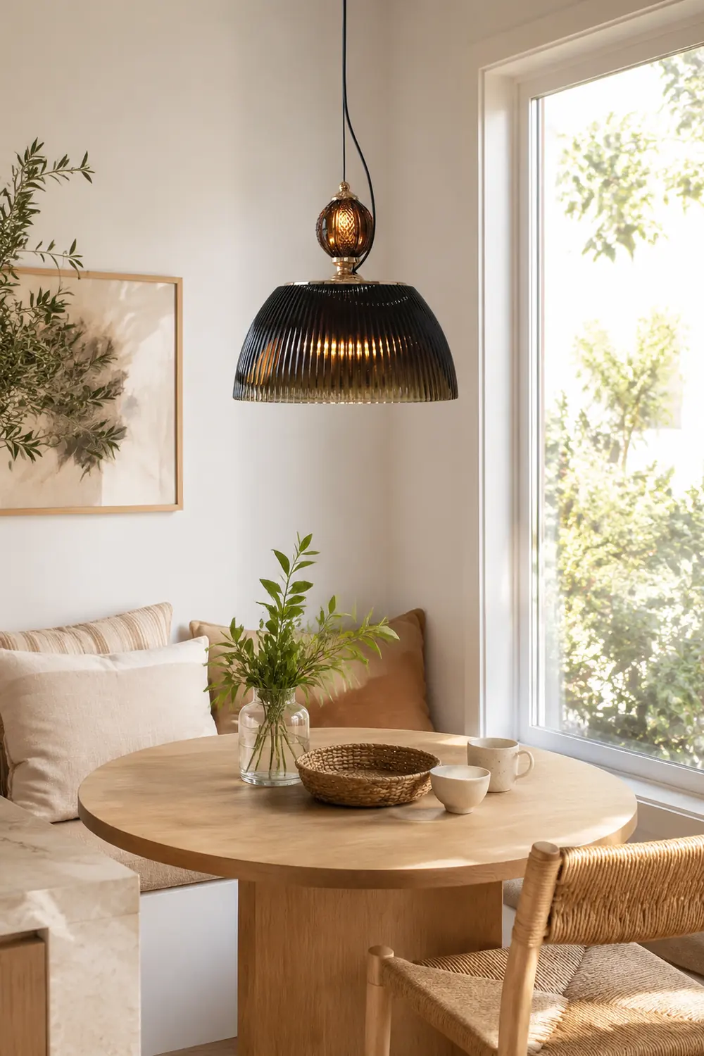 Retro-Inspired Green Glass Pendant Light - Lumpaz