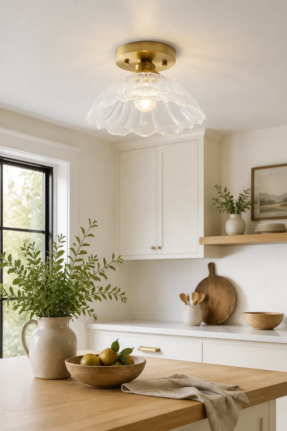 Simple Glass Semi Flush Ceiling Lights - Lumpaz