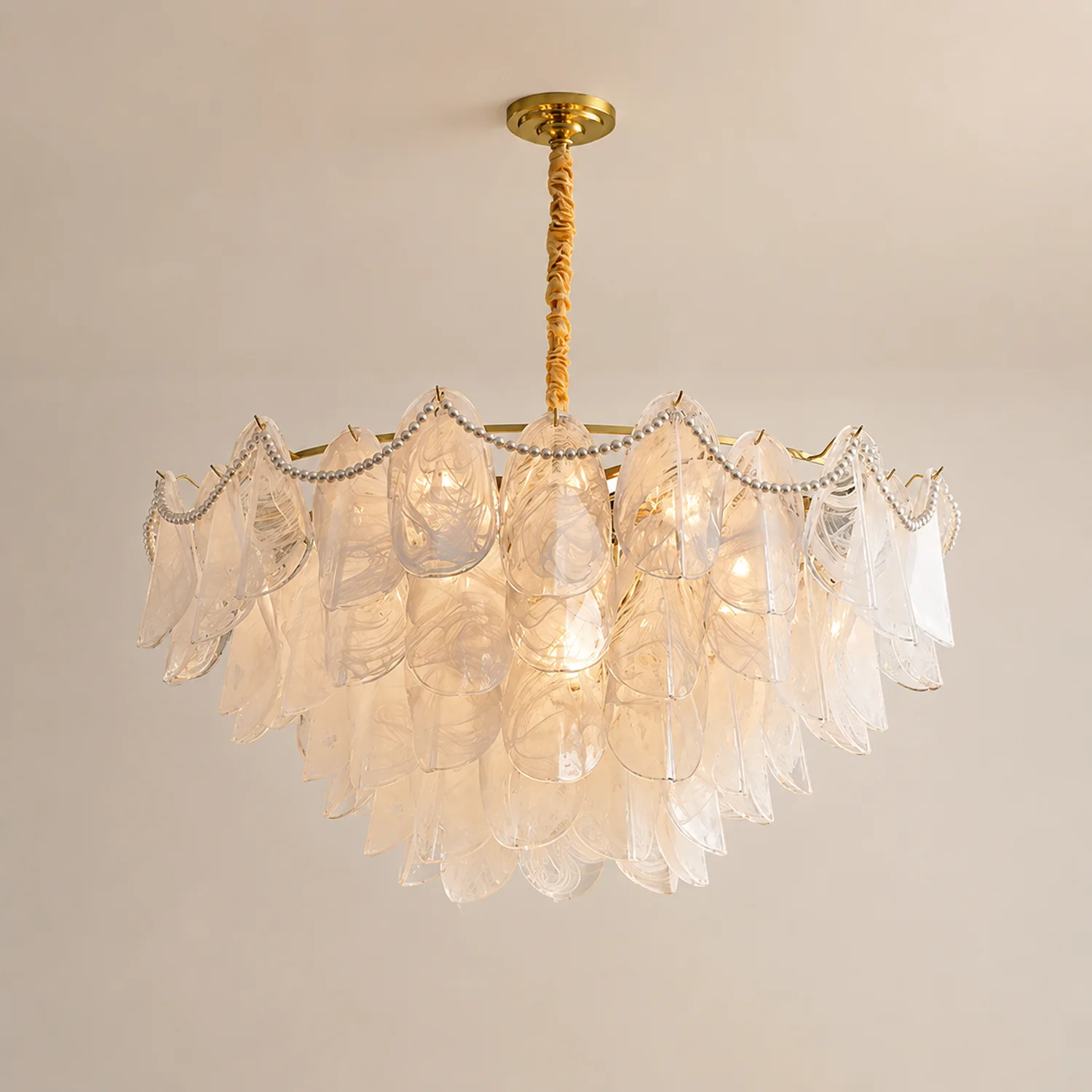 Contemporary Cloud-Inspired Frosted Glass Living Room Chandelier - Lumpaz