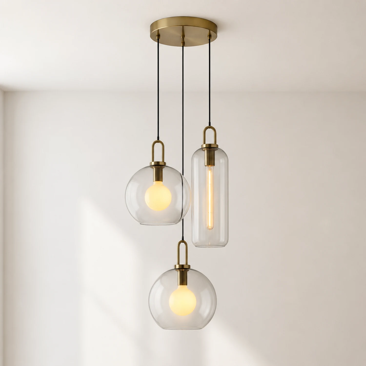 Modern Glass Living Room Pendant Light - Lumpaz