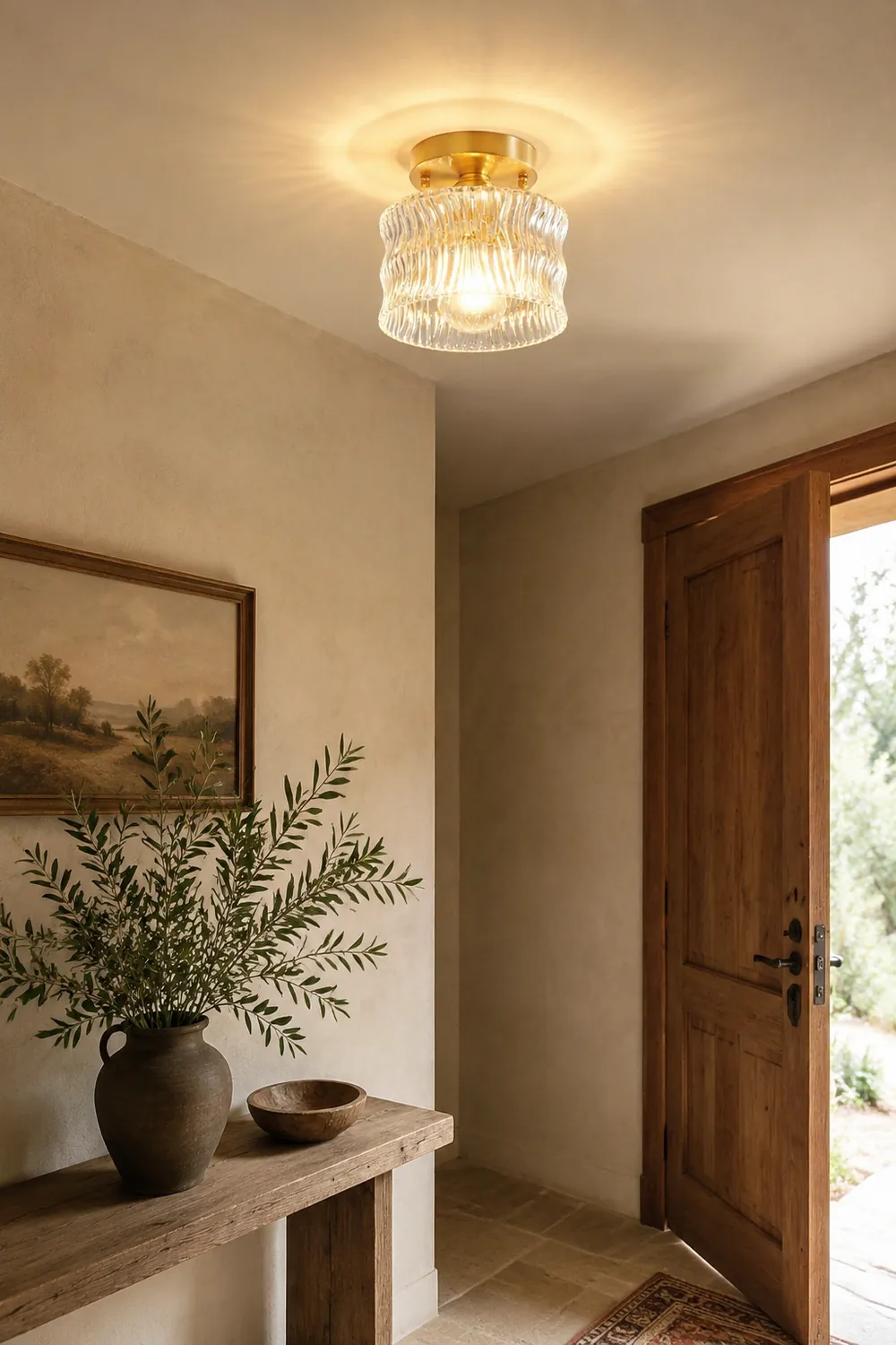 Vintage Crystal Clear Glass Ceiling Light Hallway - Lumpaz