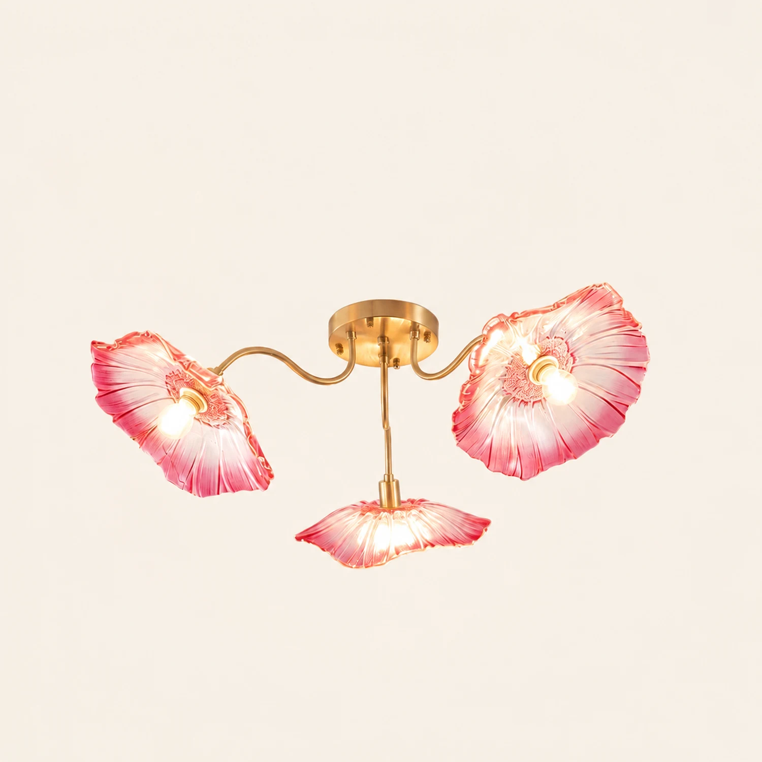 Vintage Lotus Leaf Glass Ceiling Light - Lumpaz