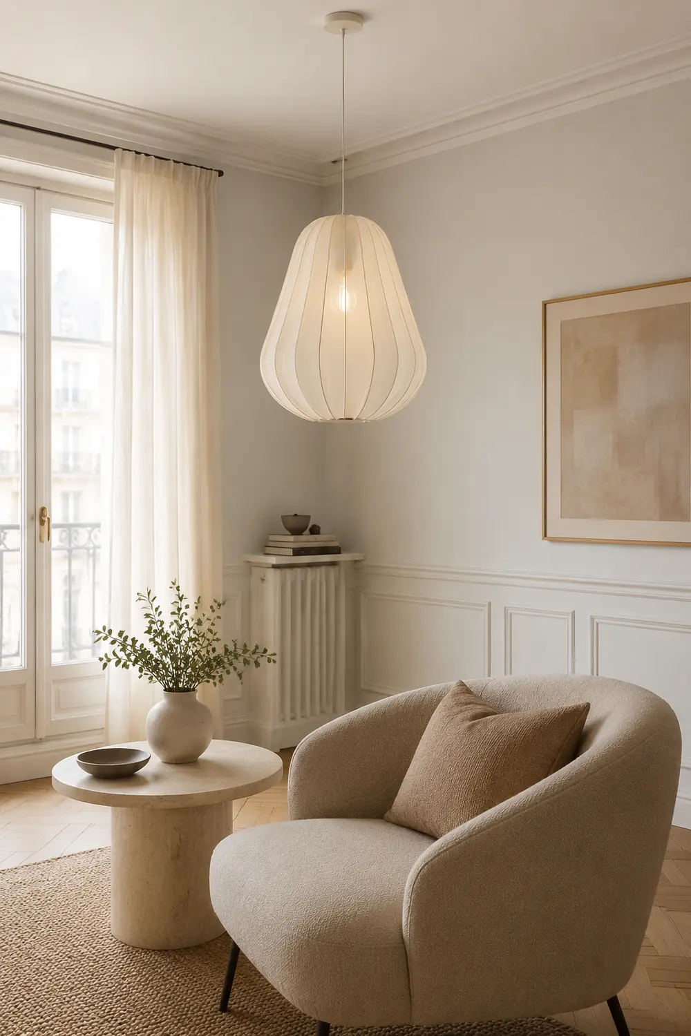 Nordic 1-Light Fabric Lampshade Shade Pendant Lamp - Lumpaz