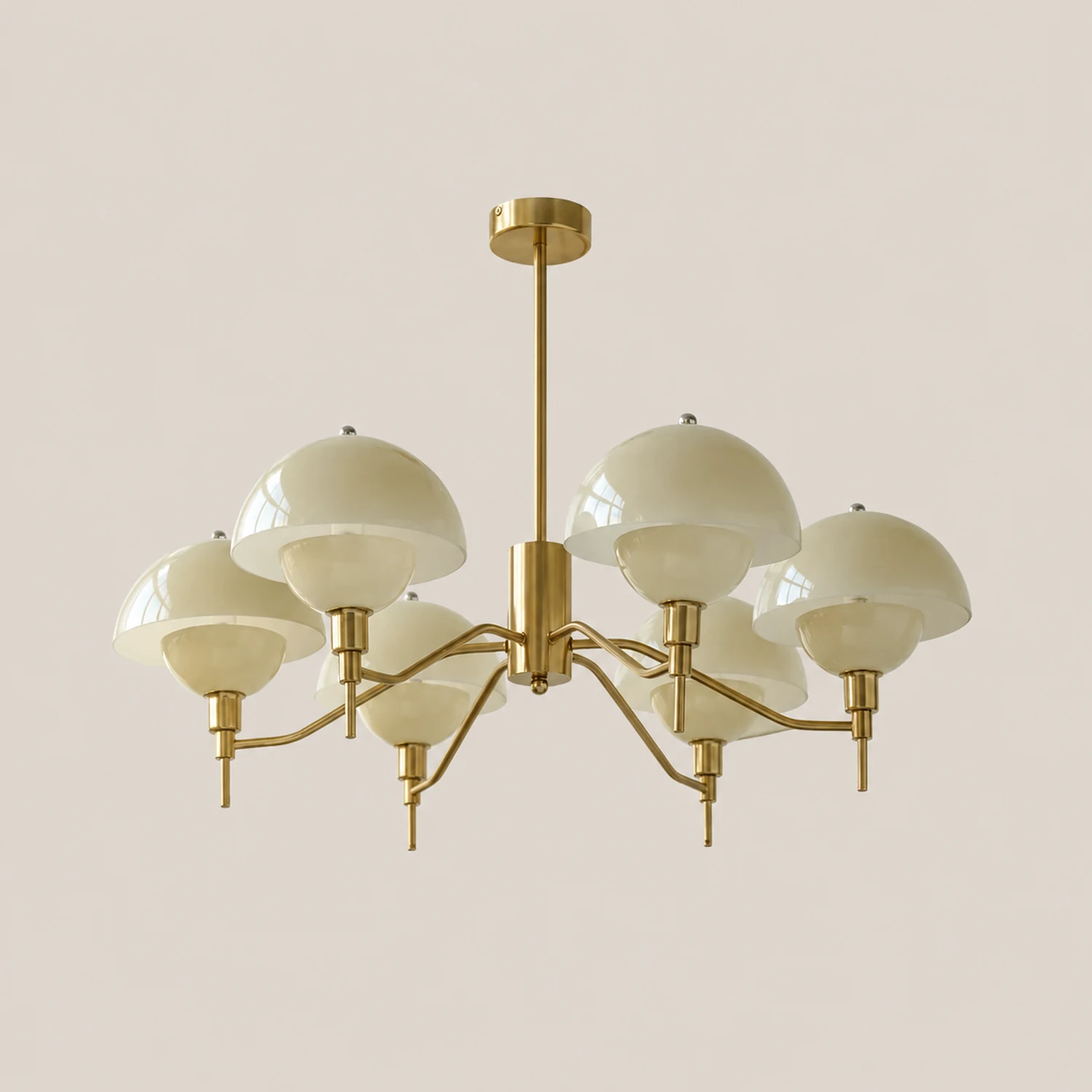 French White Cream Mushroom Chandelier - Lumpaz
