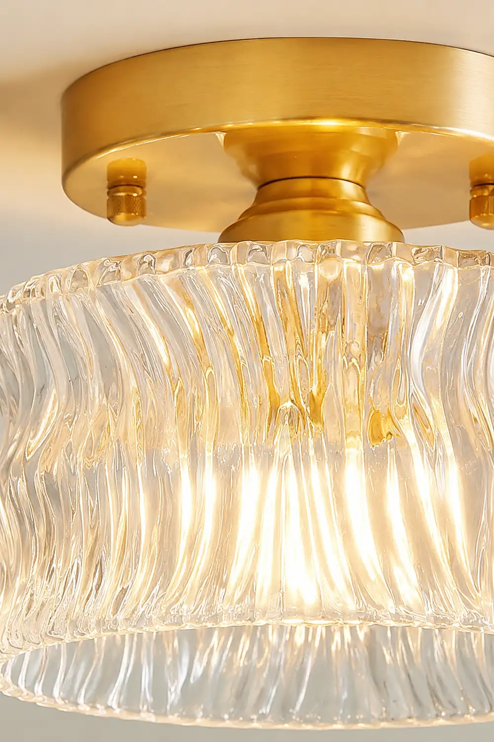 Vintage Crystal Clear Glass Ceiling Light Hallway - Lumpaz