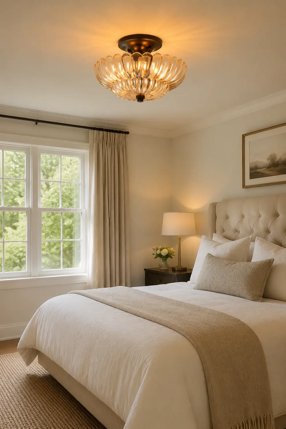 Vintage Amber Glass Semi-Flush Ceiling Light Shades Of Light - Lumpaz