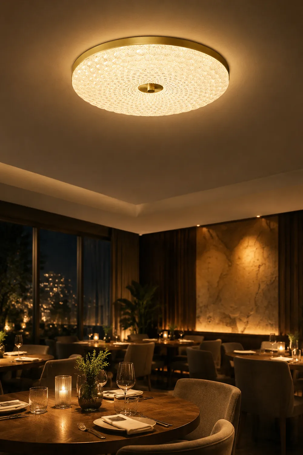 Modern Crystal Ceiling Light LED Creative Copper Ceiling Lamp - Lumpaz