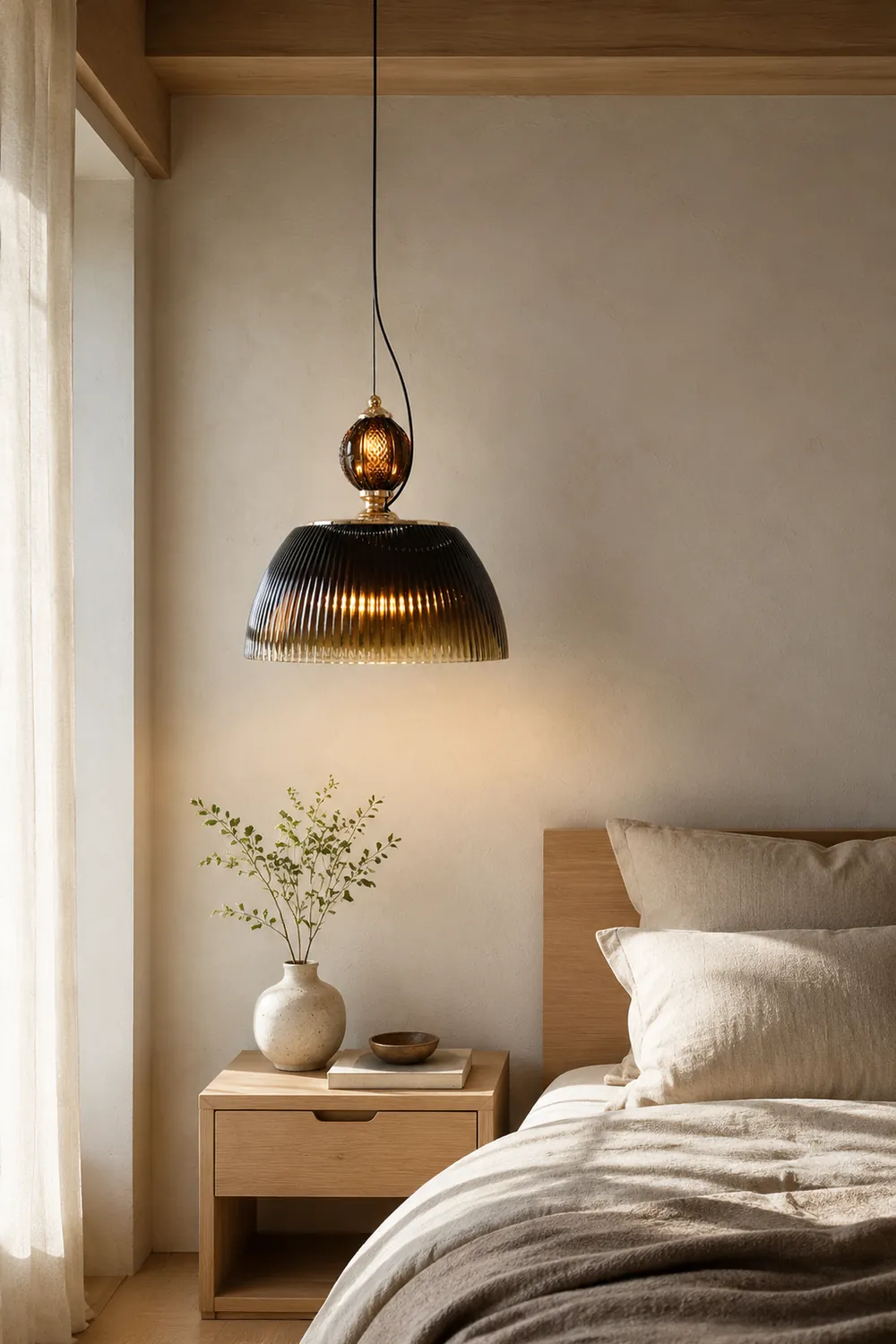 Retro-Inspired Green Glass Pendant Light - Lumpaz