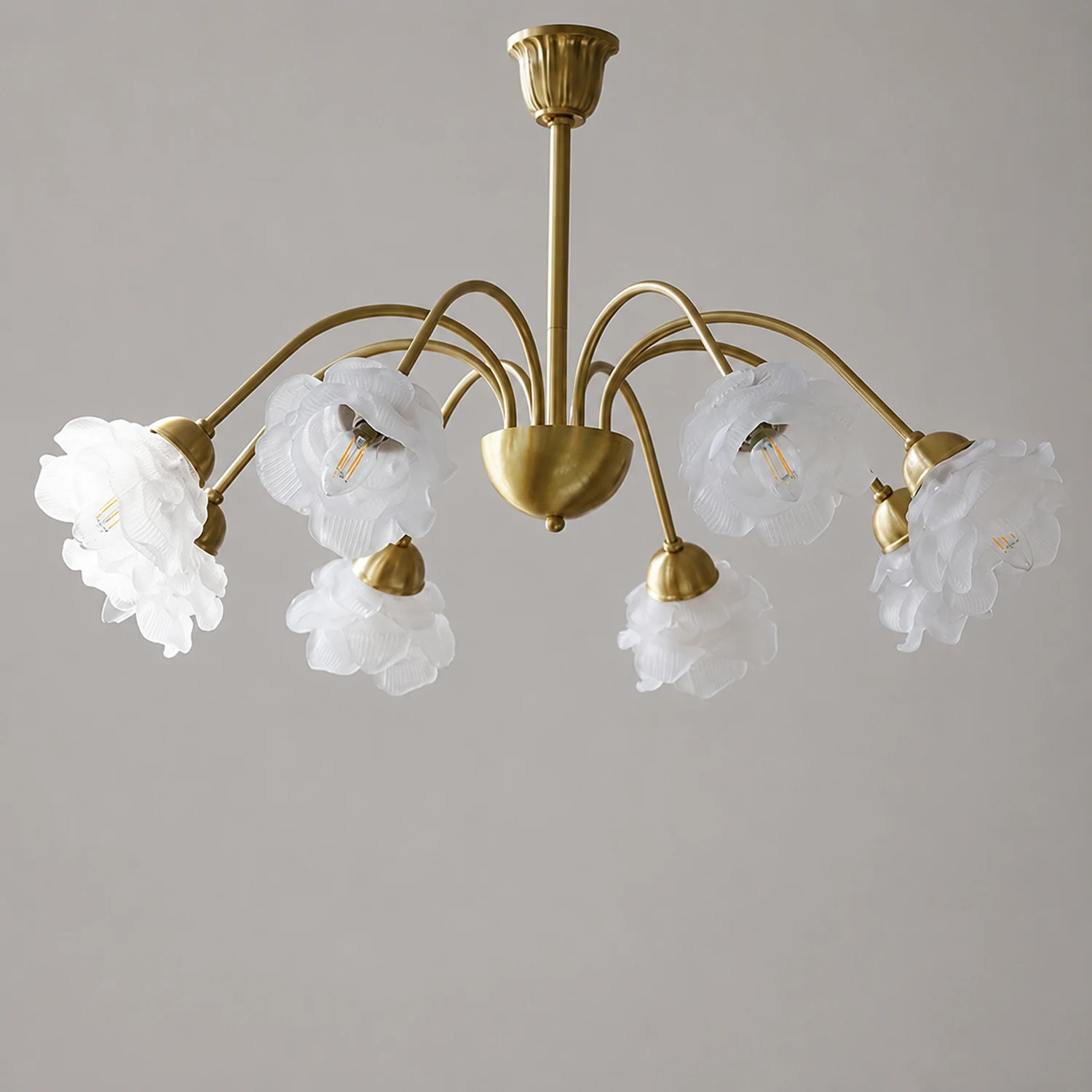 Modern French Retro Copper White Chandelier - Lumpaz